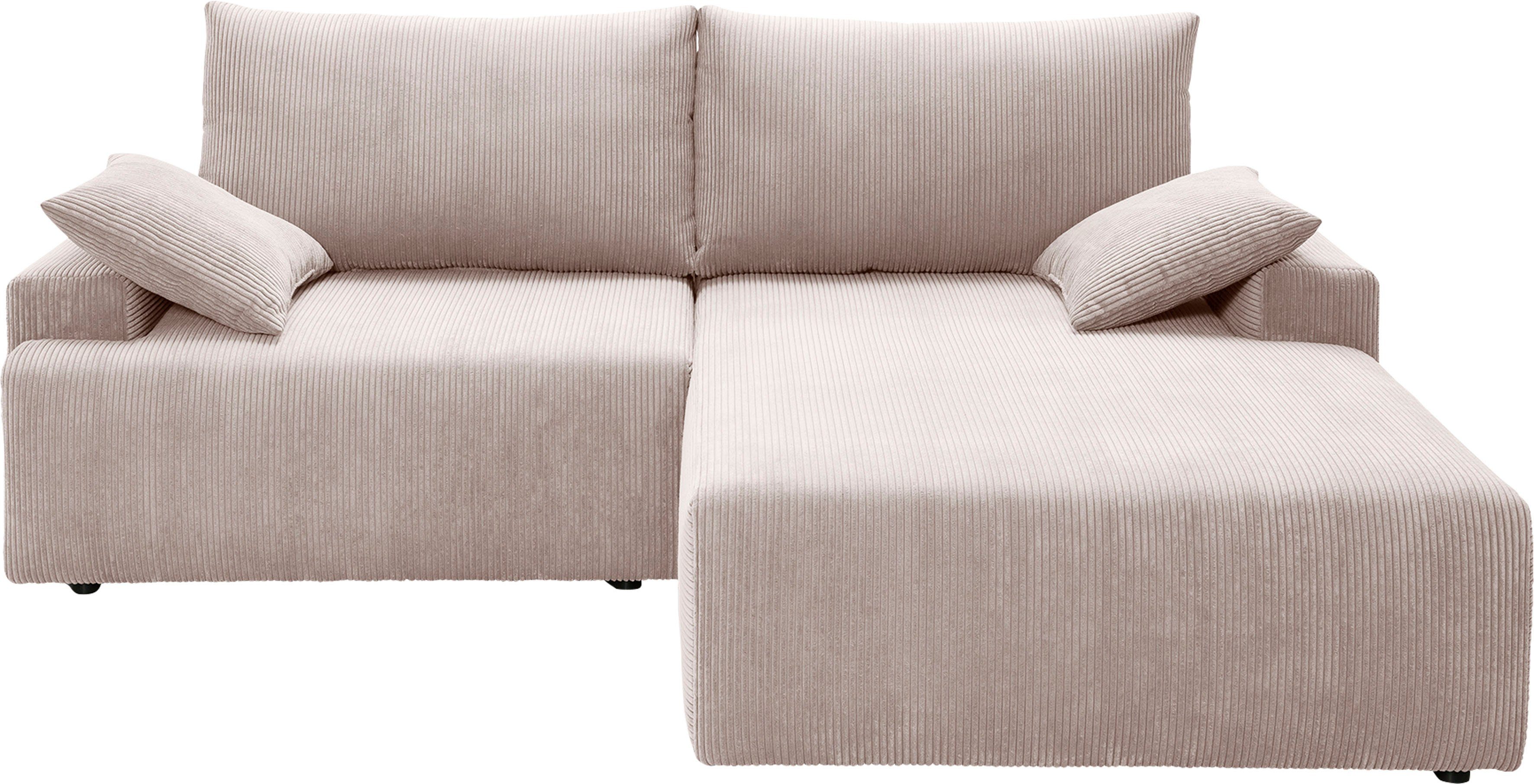 Ecksofa exxpo sofa verschiedenen - Bettfunktion fashion inklusive und Bettkasten Cord-Farben Orinoko, biege in