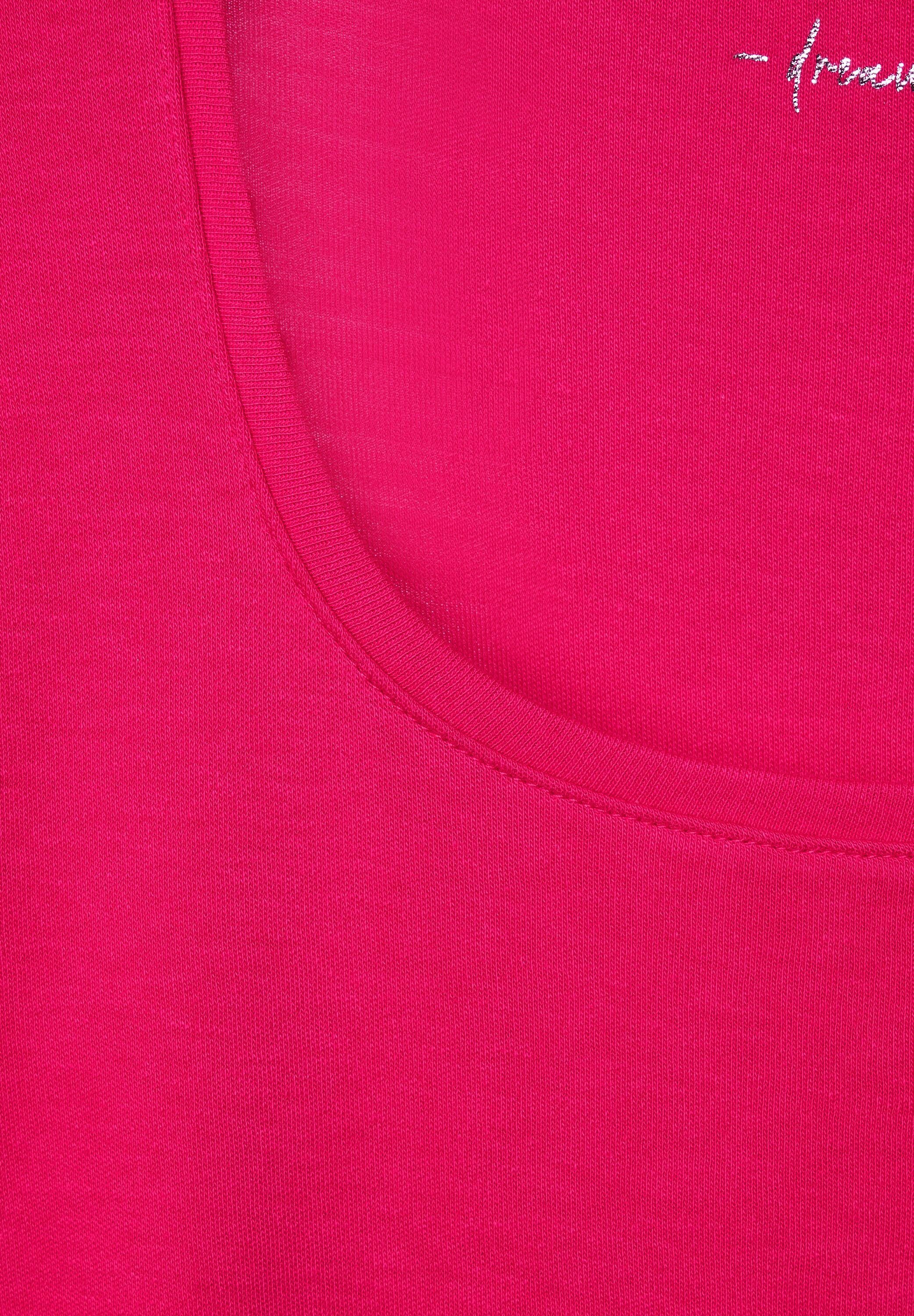 STREET ONE Rundhalsshirt in fiesta Unifarbe pink