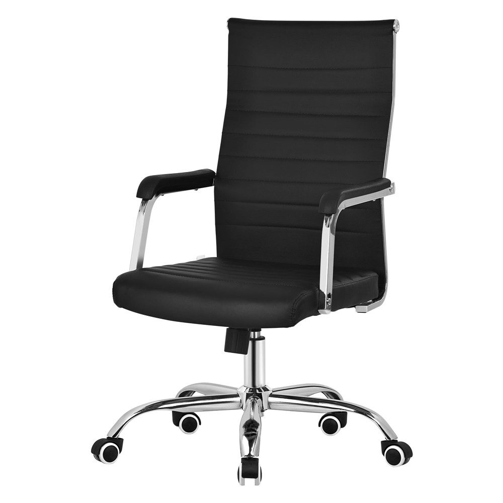 ML-DESIGN Bürostuhl Schreibtischstuhl ergonomisch mit Armlehnen Wippfunktion 360° drehbar, Computerstuhl Schwarz mit Rollen Gaming-Stuhl Drehstuhl Chefsessel