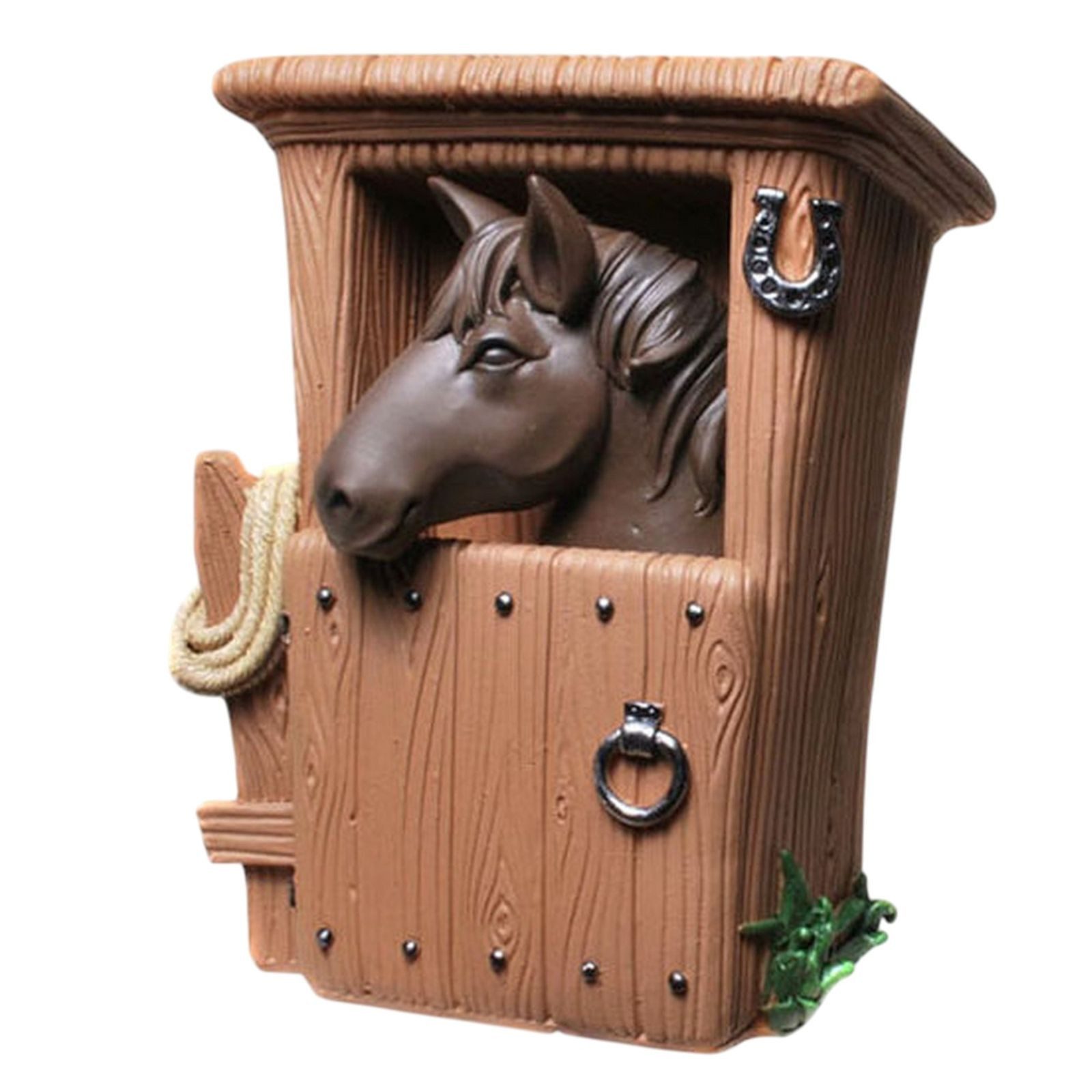 Udo Schmidt Bremen...das Original Spardose Pferd im Stall 14 cm Sparschwein Sparkasse Horse Braun, Handbemalt