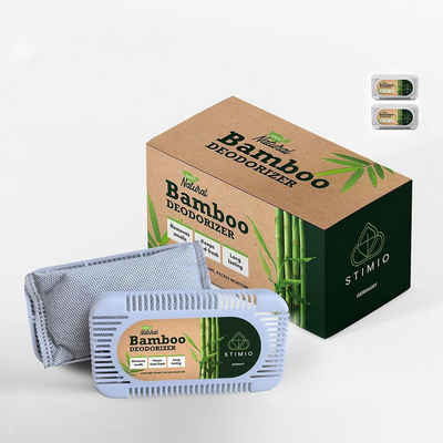 Stimio Anti-Geruchs-Säckchen Effektiver Geruchsentferner, Geruchskiller (Set, 2-St), Lufterfrischer aus Bambus- Aktivkohle für den Kühlschrank