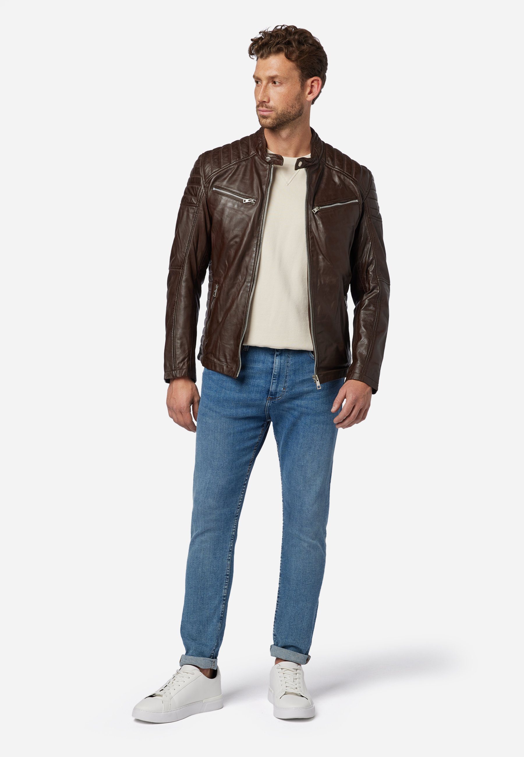 RICANO Lederjacke Cooper Lederjacke im Biker-Stil günstig online kaufen