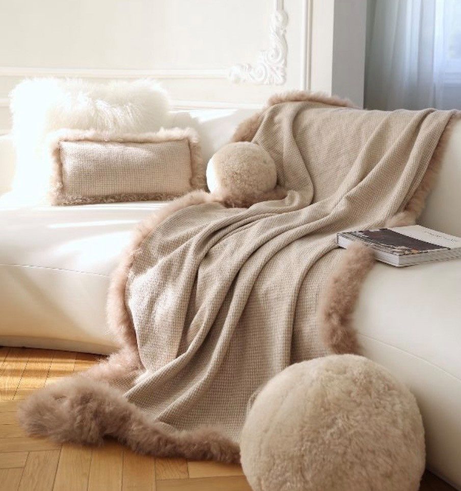 Wohndecke Sofadecke Tagesdecke Überwurfdecke Wolldecke Luxus 100 % Merinowo günstig online kaufen