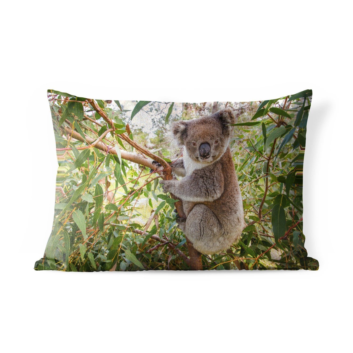 MuchoWow Dekokissen Koala - Baum - Blätter - Kinder - Jungen - Mädchen, Outdoor-Dekorationskissen, Polyester, Dekokissenbezug, Kissenhülle