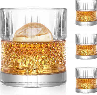 FELIXLEO Tumbler-Glas Whiskey Gläser 300ml Whisky 4er Set Whiskeygläser Gläser Tumbler