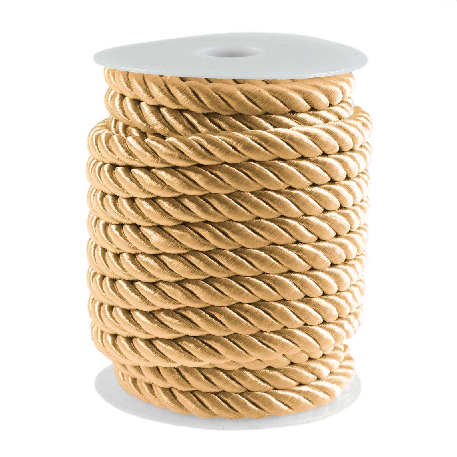 maDDma 10m Kordelschnur glänzend gedreht ca. 8-10 mm Seil, Karamell günstig online kaufen