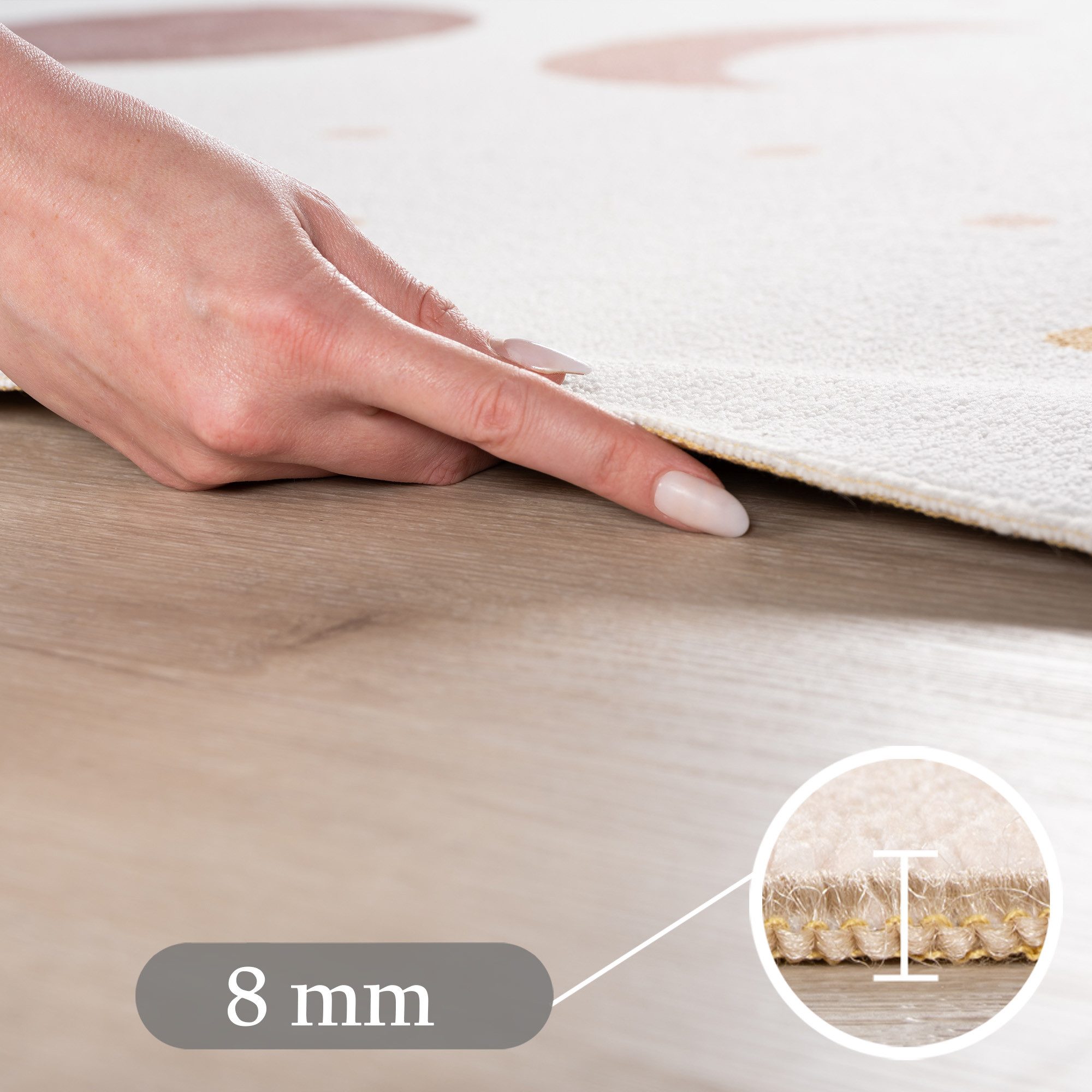 Carpettex Kinderteppich Boho Mondphasen, Rechteckig, Höhe: 8 mm