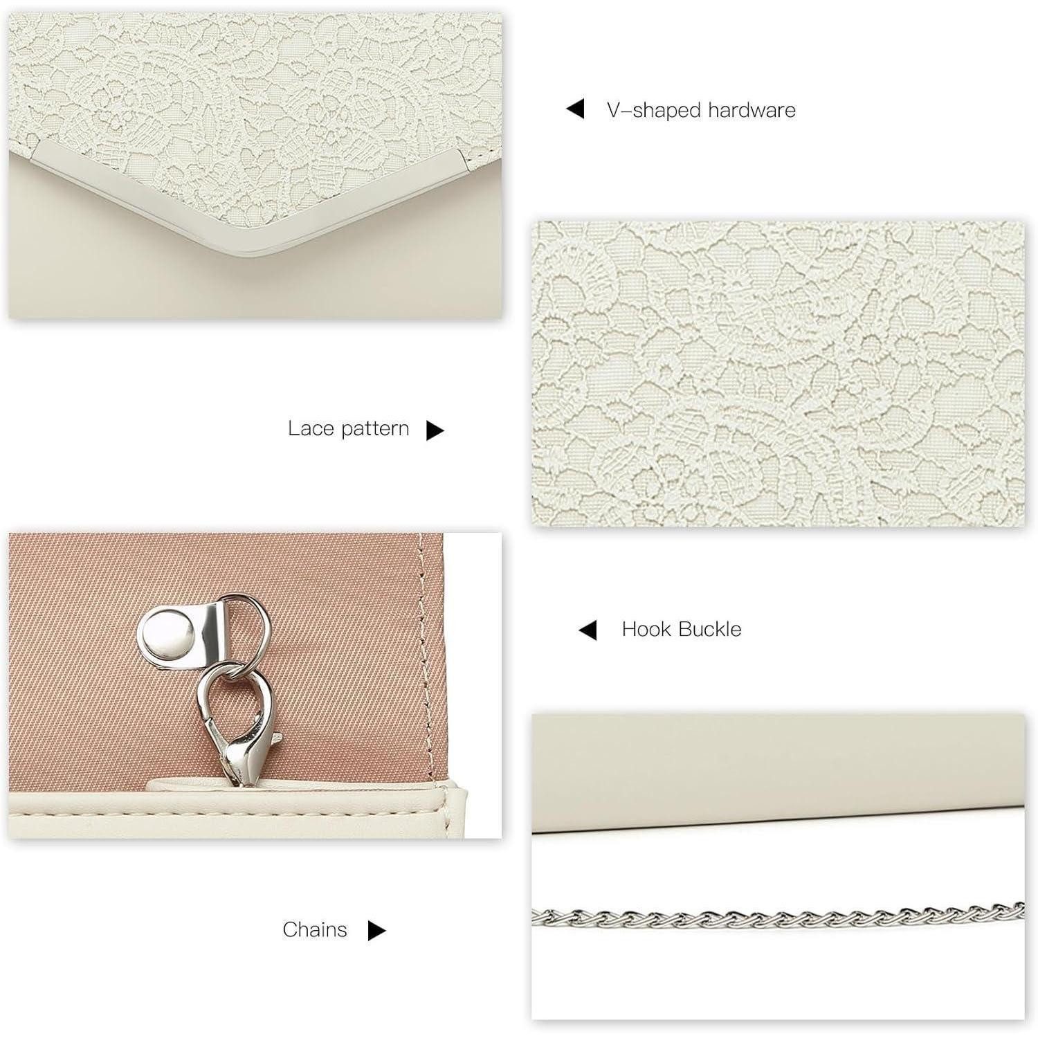LuxusKollektion Clutch Elegante Damen Clutch Tasche Abendtasche Kettentasche Hochzeit