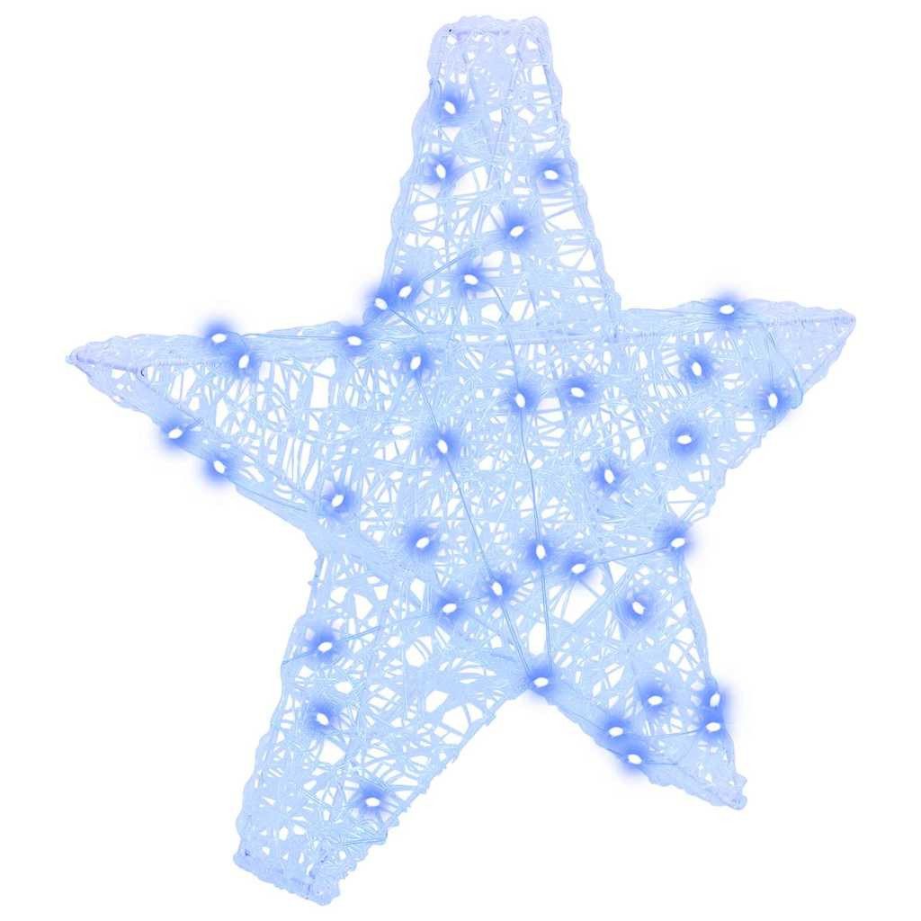 vidaXL Christbaumschmuck 3D Stern 50 LEDs Blau 55 x 53.5 x 10 cm Acryl (1-tlg)