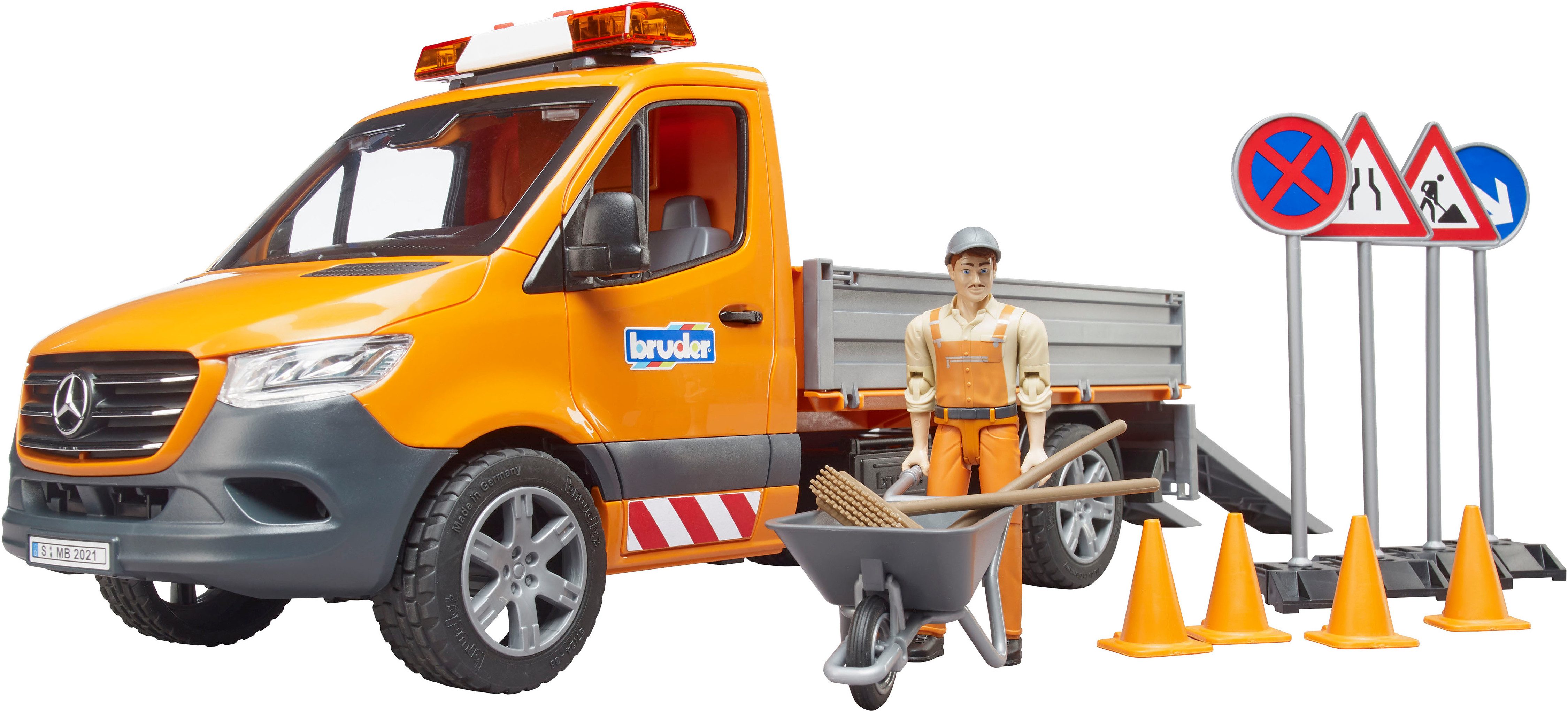 Bruder® Spielzeug-Transporter MB Sprinter Kommunal mit Fahrer Licht & Sound (02677), Mit Licht und Sound; Made in Europe