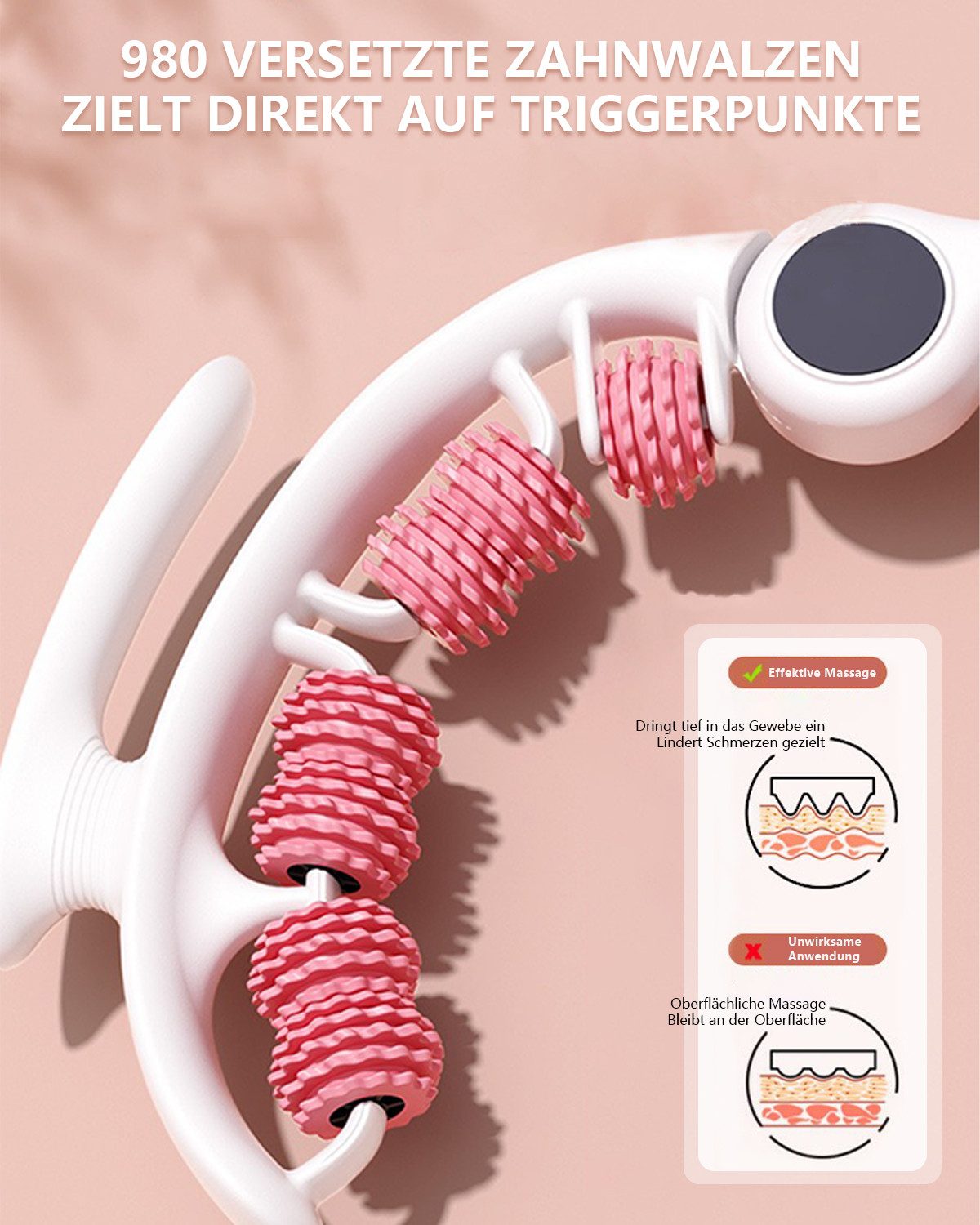 FOSMET Massagegerät 2026 Manuelles Anti-Cellulite Massagegerät,3-in-1 Cellulite Entfernung, 14-Rollen Massagegerät Beinentlastung, Oberschenkel Anti-Celulitis, 180°-flexible Öffnung,Premium-TPE-Material & rutschfestes Design, ideal für Arme, Oberschenkel, Gesäß und Waden