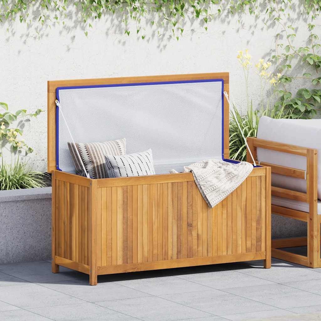 furnicato Gartenbox aus Naturholz mit PE-Auskleidung 114x50x58 cm Braun