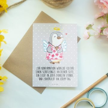 Mr. & Mrs. Panda Grußkarte Pinguin Konfirmation - Grau Pastell - Geschenk, Jugendweihe, Geburtst, Matte Innenseite