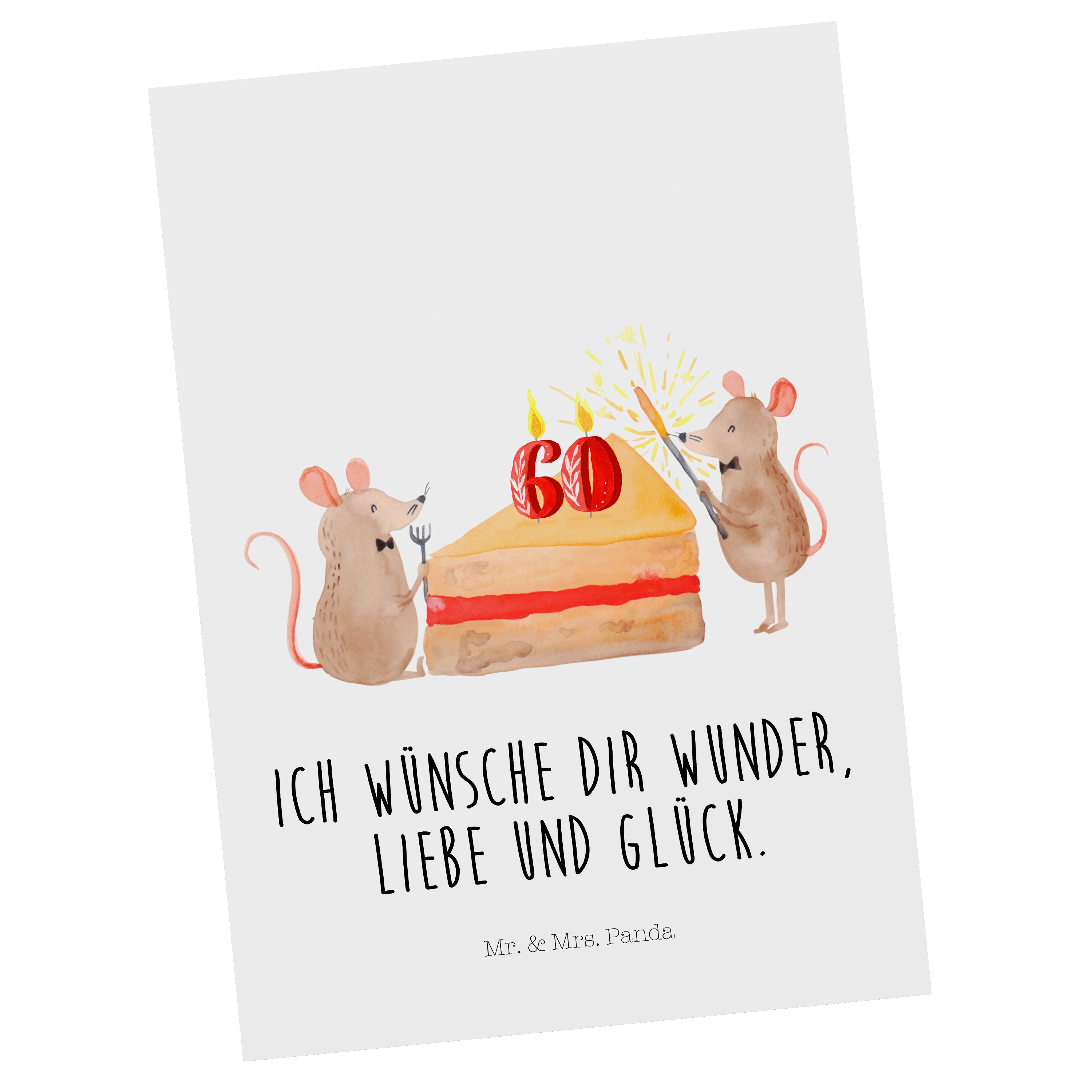 Kuchen Geburtstagskuchen, Gru Weiß Geschenk, Mr. 60. & Geburtstag Mrs. Panda Postkarte Mäuse - -