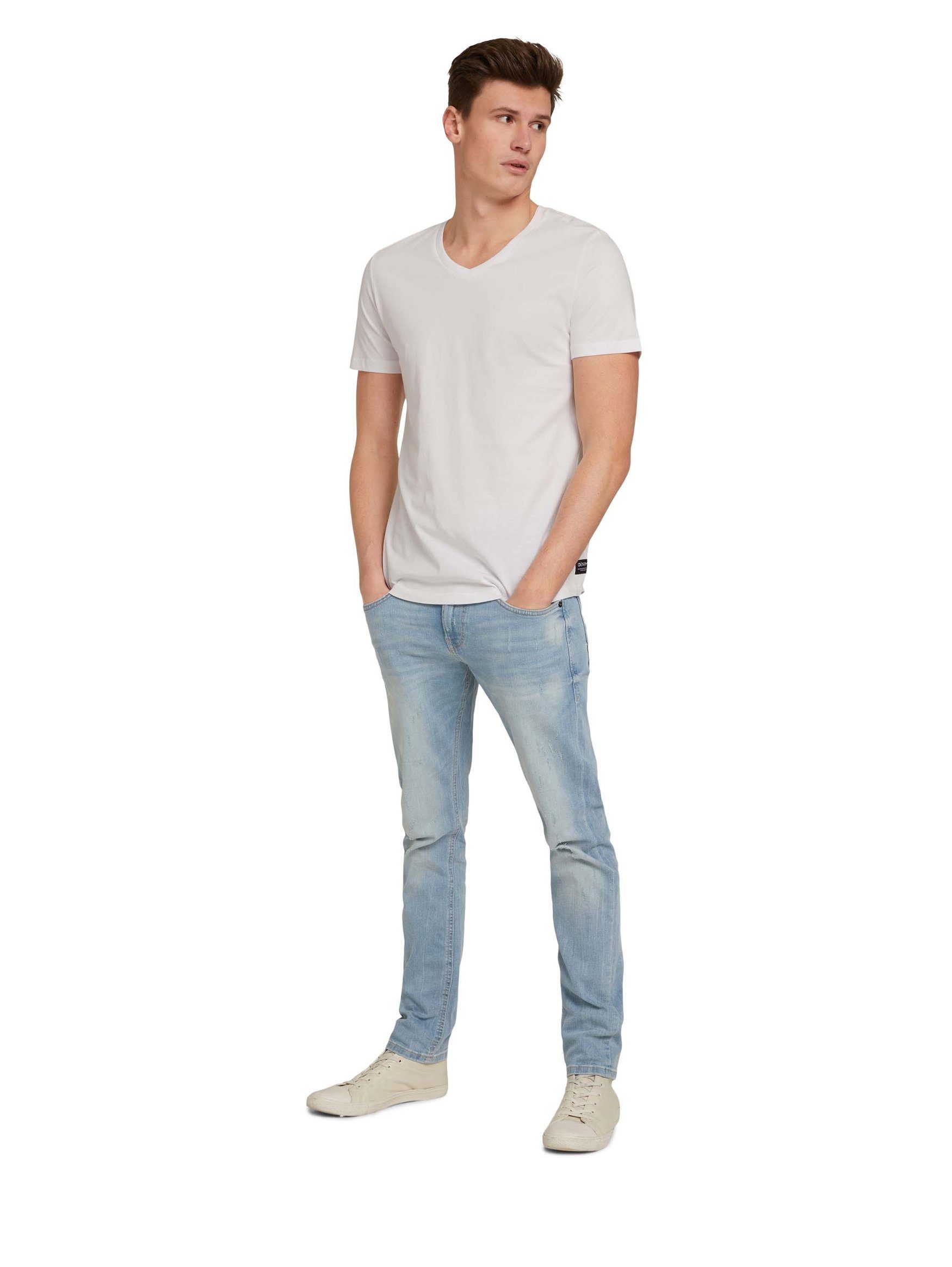 Set 5553 TAILOR Basic T-Shirt Weiß-2 TOM (2-tlg) in 2-er T-Shirt