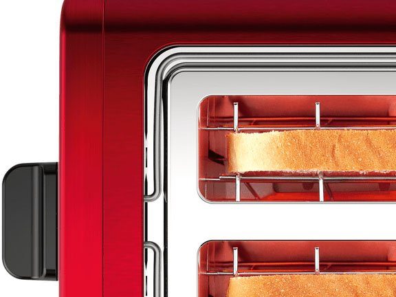 BOSCH Rot 2 kurze Schlitze, 820 DesignLine, Toaster TAT3P424DE W