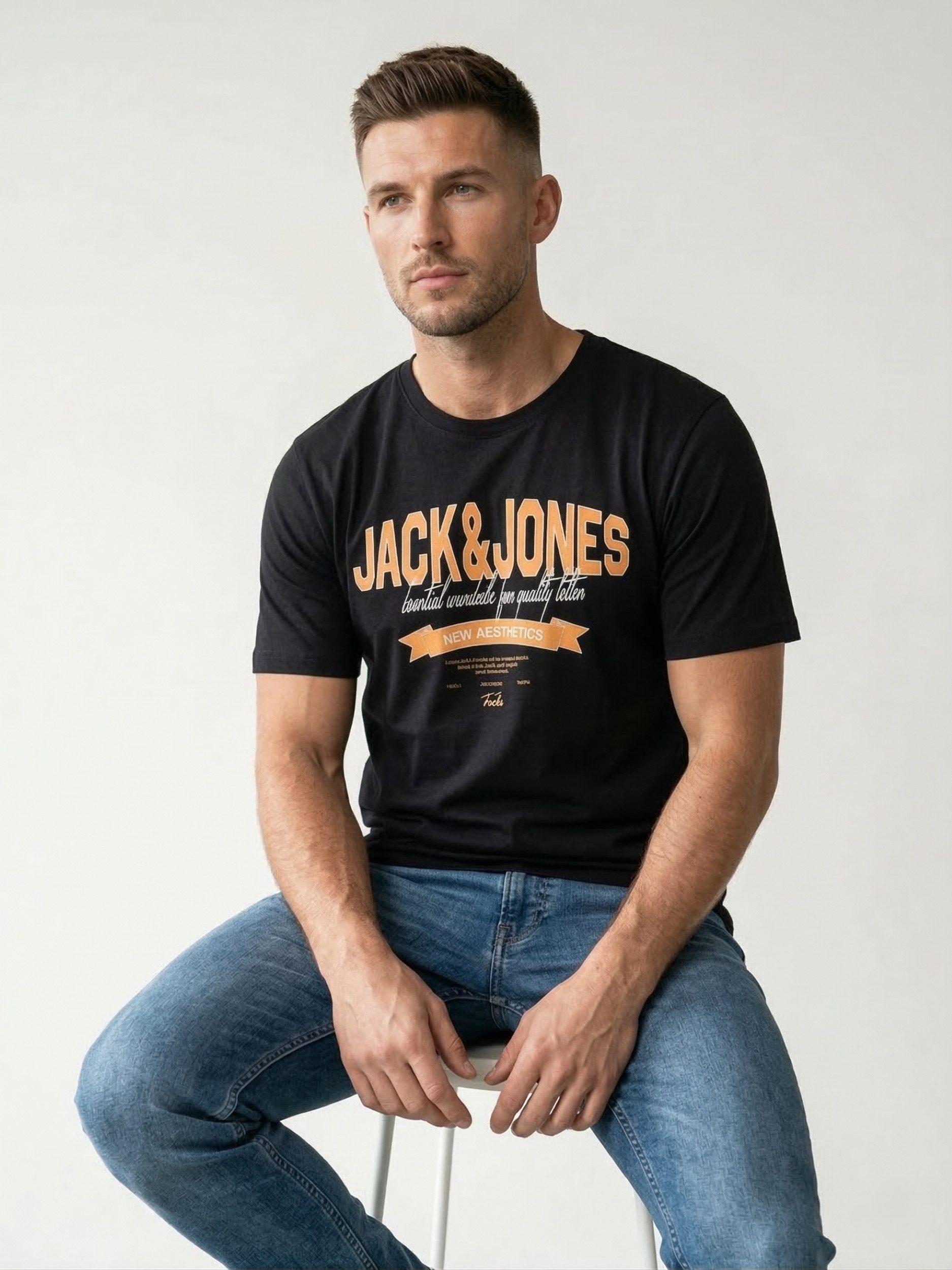 Jack & Jones Print-Shirt Jack & Jones Rundhalsshirt JJETHAN TEE SS CREW NECK 3PK MP NOOS – Bild 5 von 5