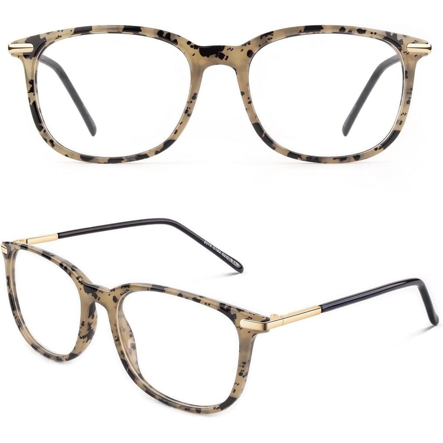LuxusKollektion Brille Nerdbrille Damen Herren Vintage Ohne Stärke UV400 Schutz Spot