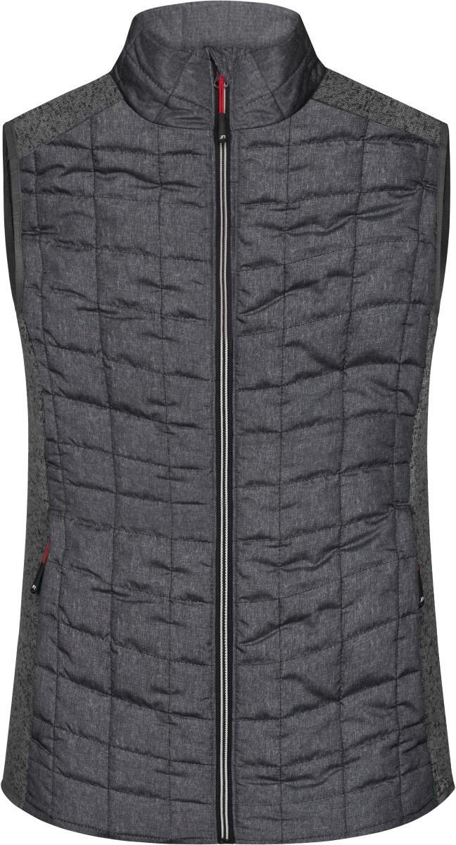 James & Nicholson Steppweste James & Nicholson JN 739 Damen Hybrid Strickfleece Gilet grey