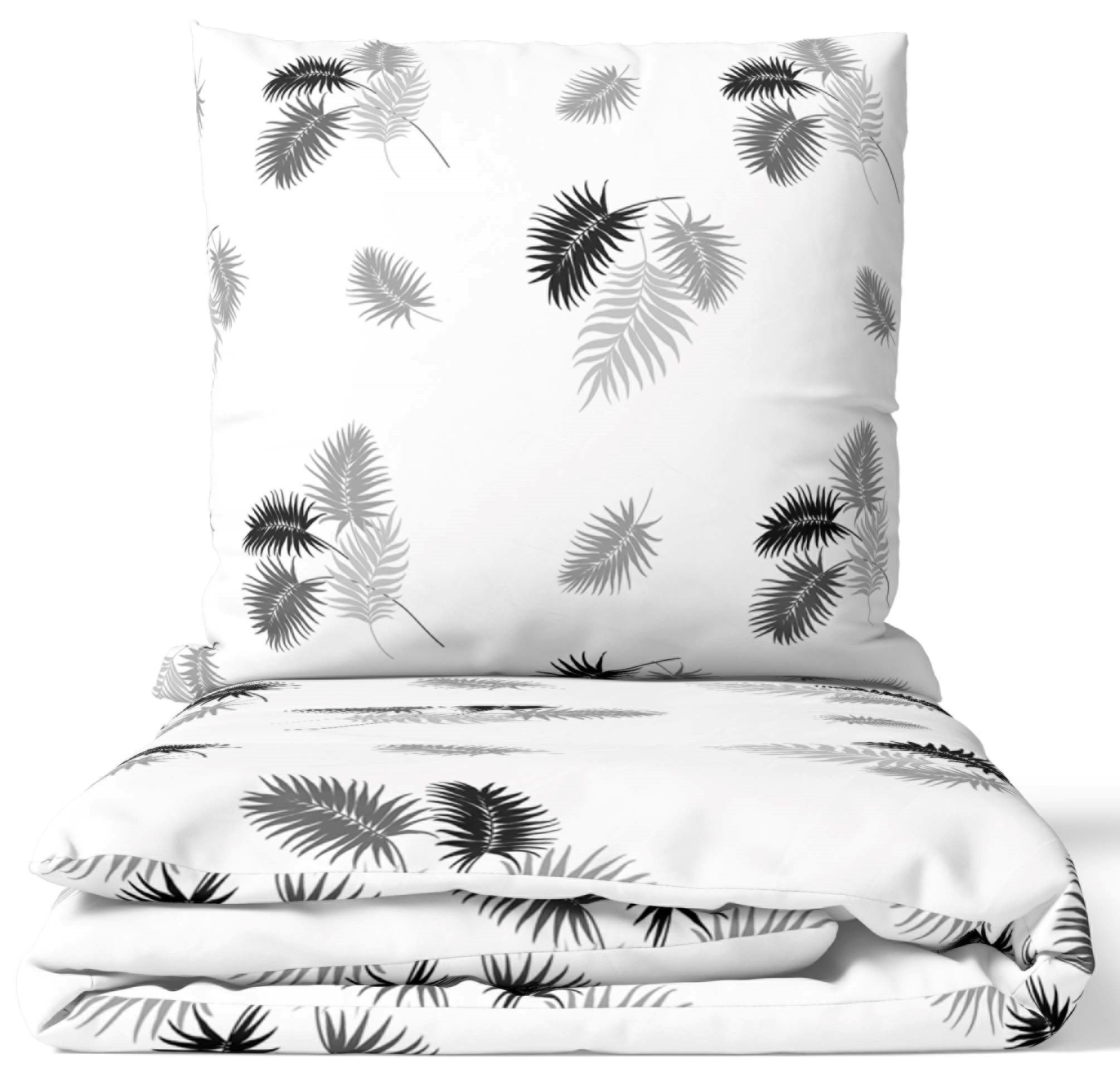 Leonado Vicenti Bettwäsche Baumwolle 135x200, 155x200, 155x220, 200x200, 200x220 oder 240x220, Renforcé, 2 teilig, modernes Design in neutralen Farben mit Reißverschluss