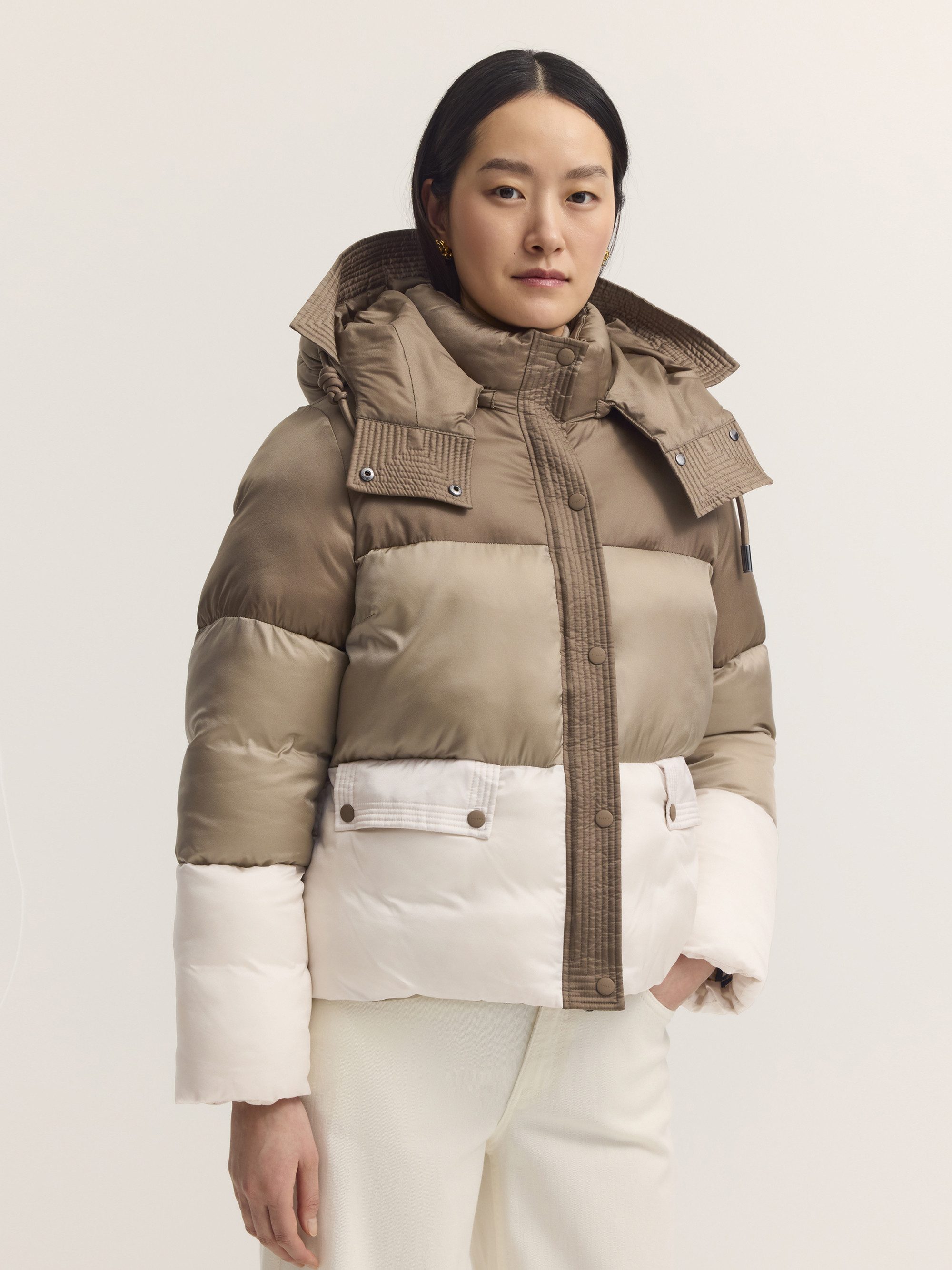 bugatti Kurzjacke Regular Fit Regular Fit Sorona Kapuze Colorblocking