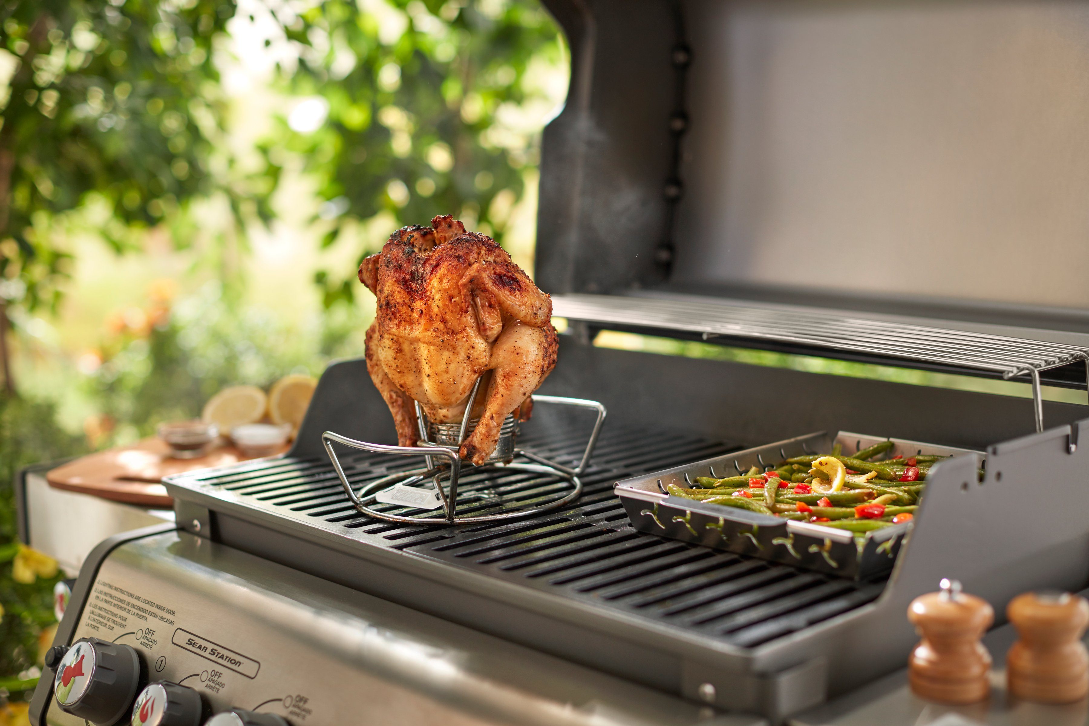 Weber Grillguthalter Geflügelhalter, Edelstahl, für Beer-Can-Chicken