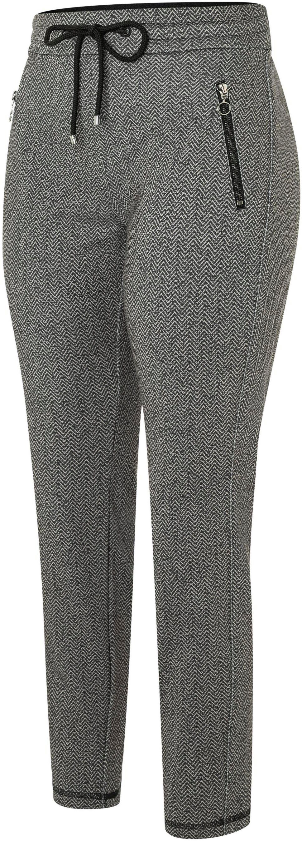 printed grey mit Reißerschluss-Taschen dezenten MAC steel Jerseyhose easy smart