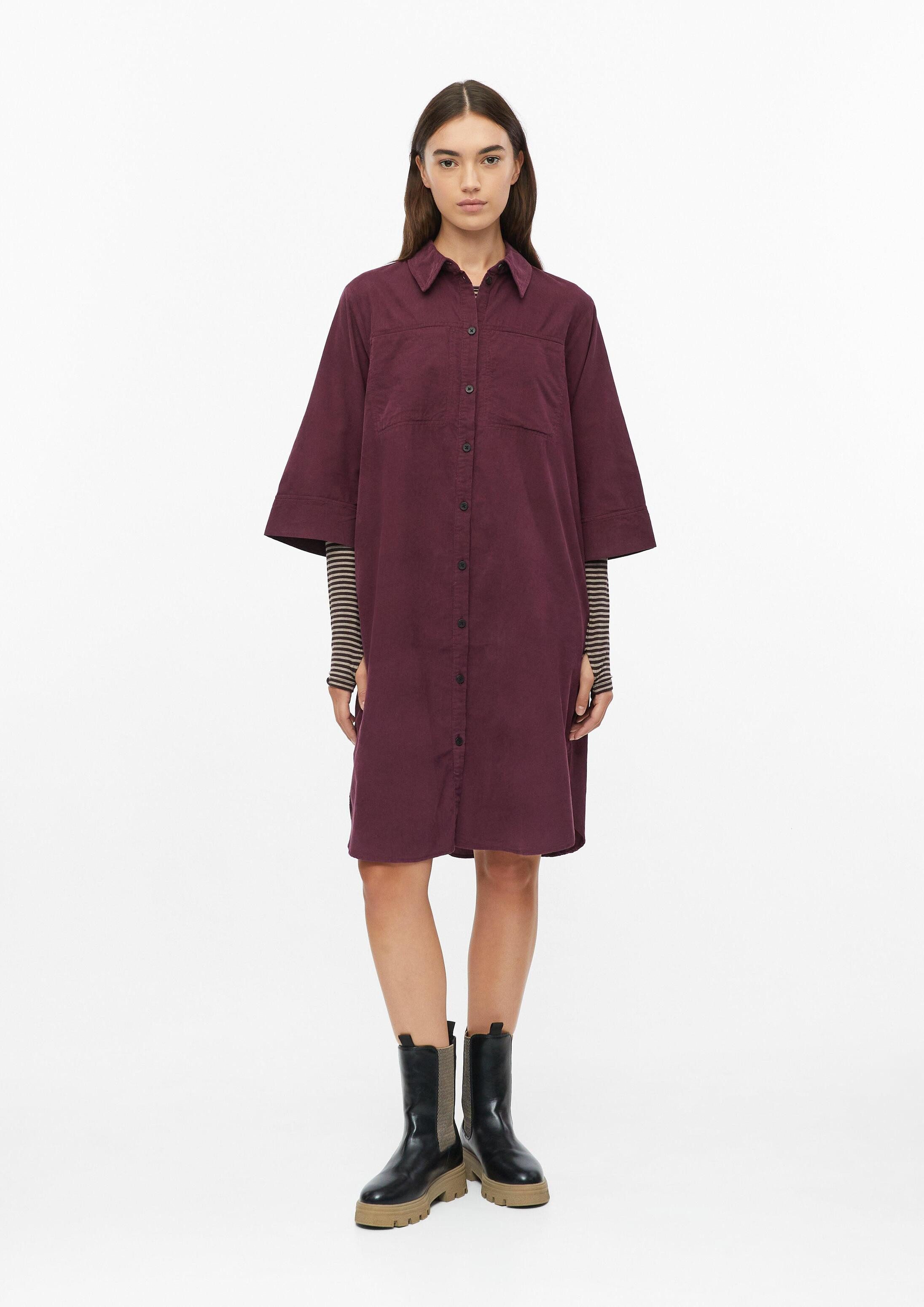 s.Oliver Minikleid Kleid Feincord-Kleid mit Eingrifftaschen und weitem Arm