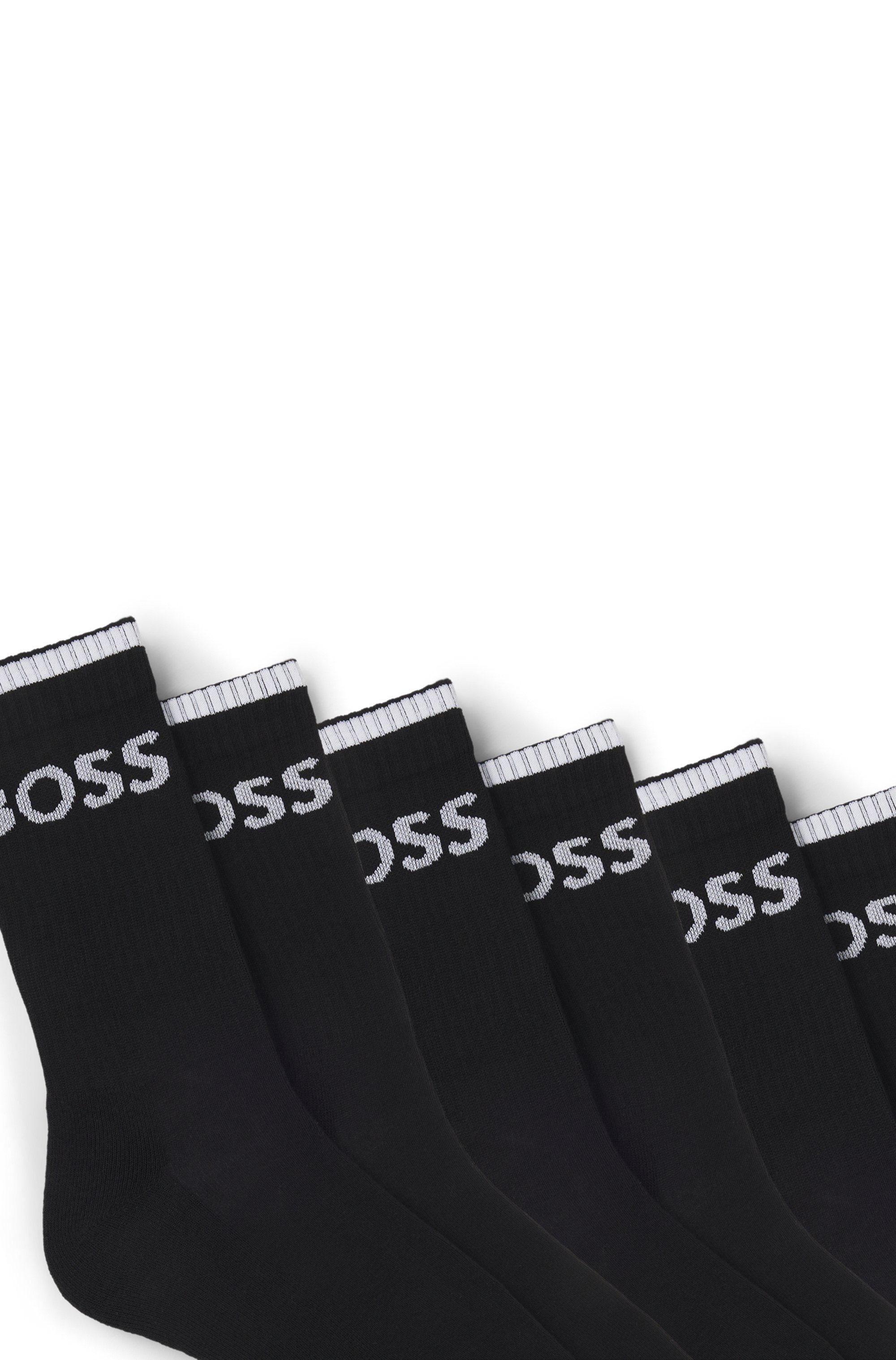 BOSS 6P QS Stripe CC (Packung, 6-Paar, 6er) mit BOSS Schriftzug