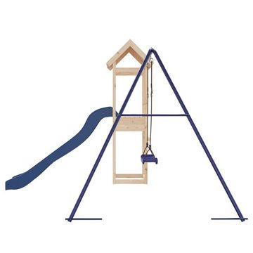 vidaXL Spielhaus Spielturm mit Rutsche und Schaukel Massivholz Kiefer Kletterturm Kinde