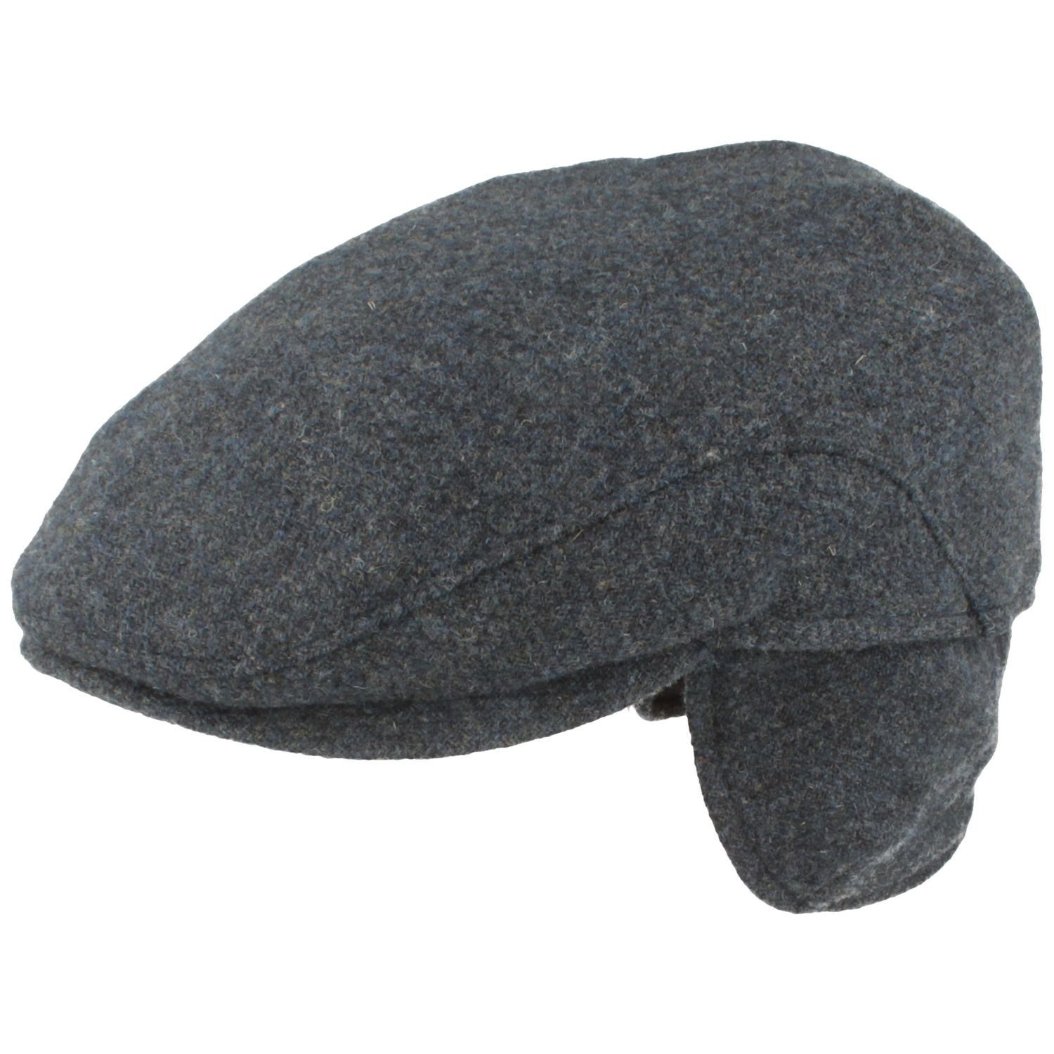 Ohrenklappen Flatcap Breiter aus reiner Schiebermütze Wolle mit