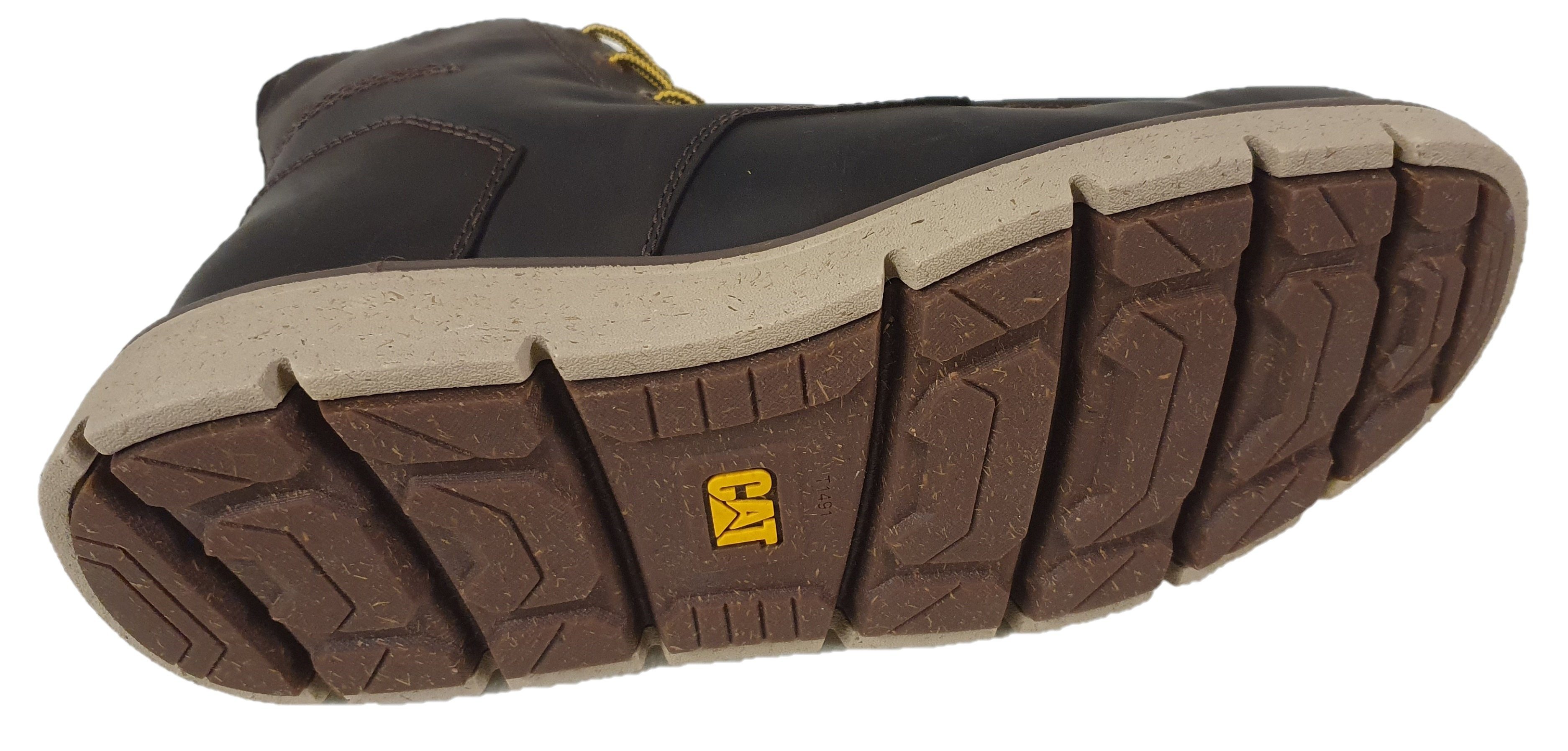 CAT CATERPILLA Leder Stiefel Herren Covert Demitasse Boots braun Schnürboots aus echtem Leder