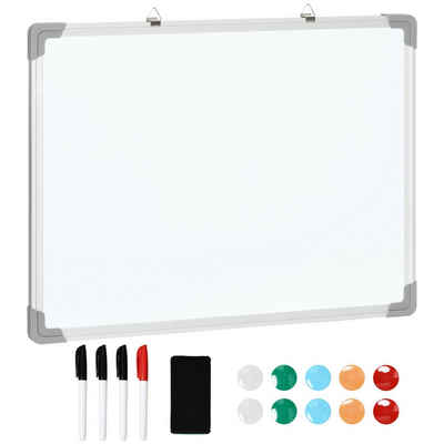 HOMCOM Magnettafel Whiteboard Magnettafel, leicht abwischbar, mit 4 Markern, 10 Magneten, (Set, 1-tlg., Whiteboard), mit 4 Markern 10 Magnet abwischbar 60 x 45 cm