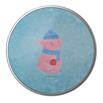 Mr. & Mrs. Panda Aufbewahrungsdose Schweinchen Glühwein - Eisblau - Geschenk, Vorratsdose, Weihnachten, (1 St), Einzigartiges Design