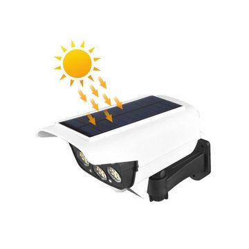 Hikity Solar Fake Dummy Kamera Attrappe Alarmanlage 77LED Laterne Überwachungskamera (Fluter Sensor Strahler Licht)