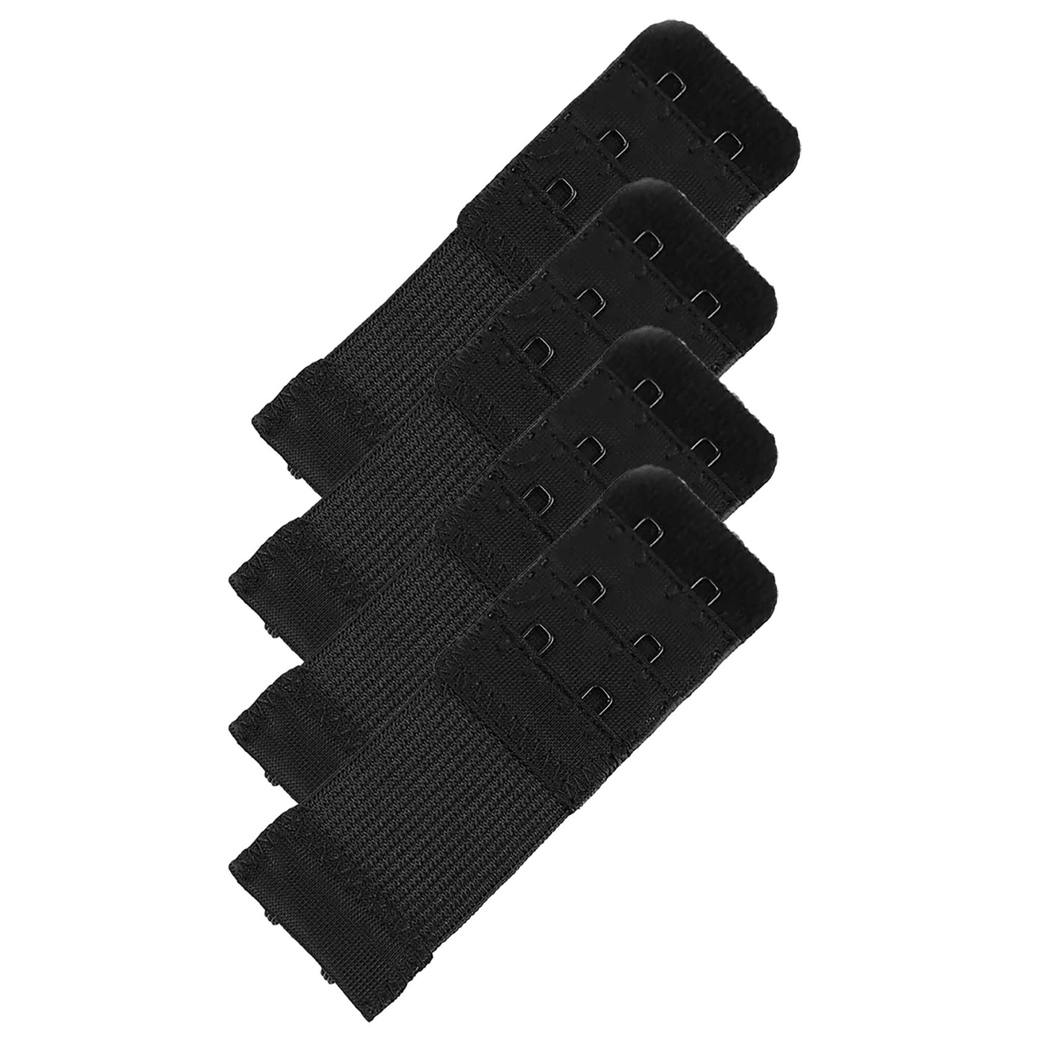 maDDma BH-Verlängerung 4 elastische BH-Verlängerung 30 mm 2 Reihen BH Zubehör Dessous (Sparpaket), schwarz