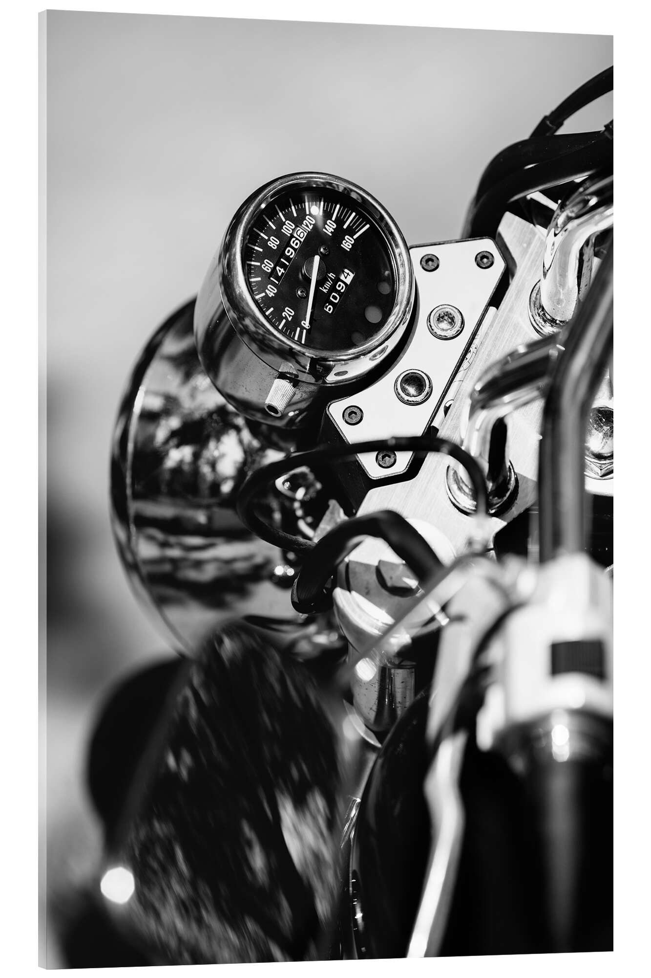 Posterlounge Wandbild Tachometer eines Motorrades, Editors Choice, erhältlich als Poster, Leinwandbild, Wandsticker oder Acrylglasbild
