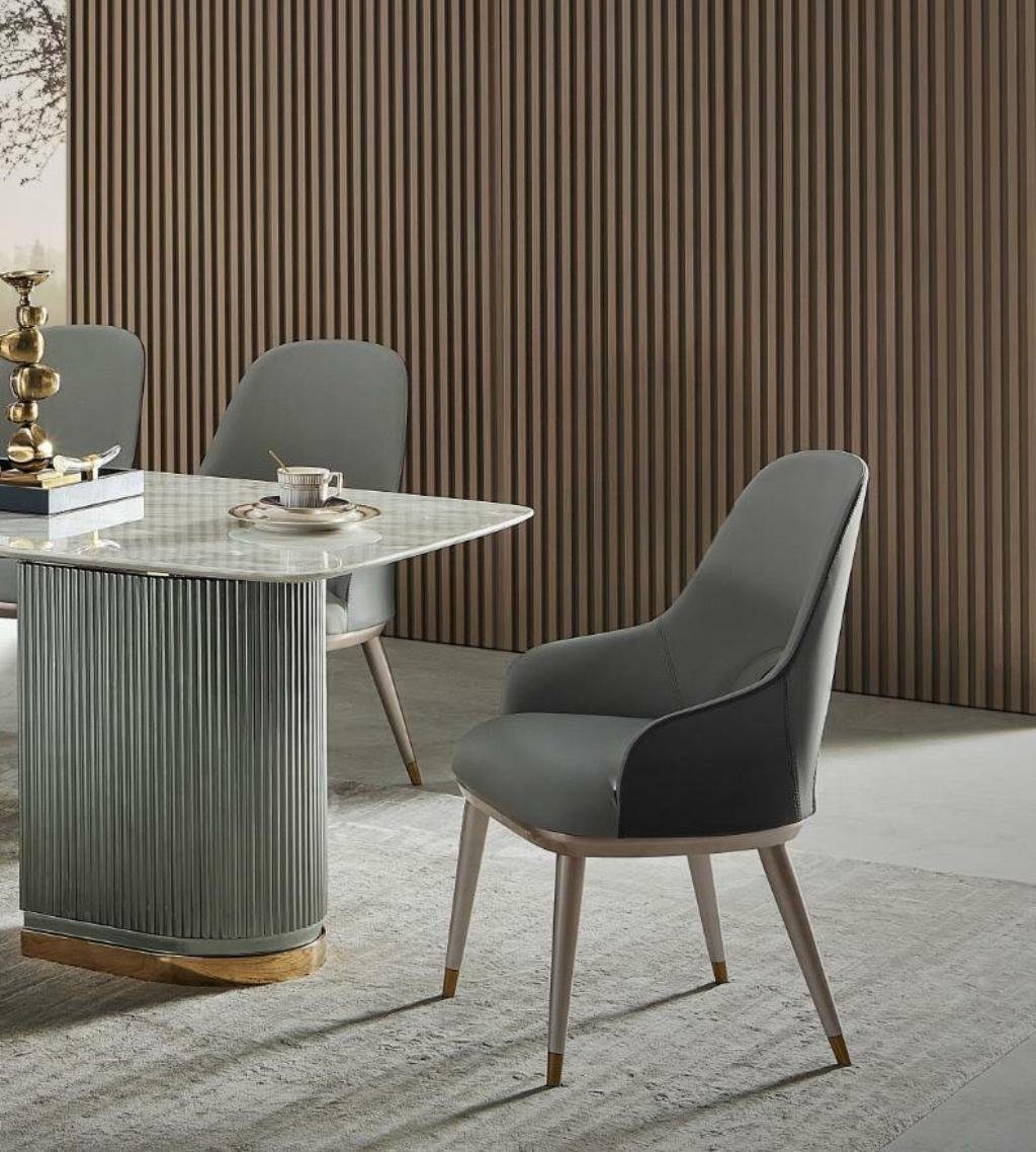 JVmoebel Esszimmerstuhl Sessel Stuhl Design Holz Polster Gastro Esszimmer Leder Stühle