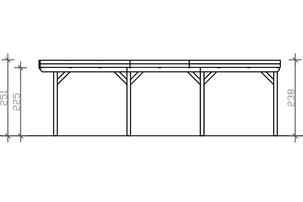 Skanholz Einzelcarport Grunewald, EPDM-Dach mit 395 427x796 cm, Einfahrtshöhe, cm BxT