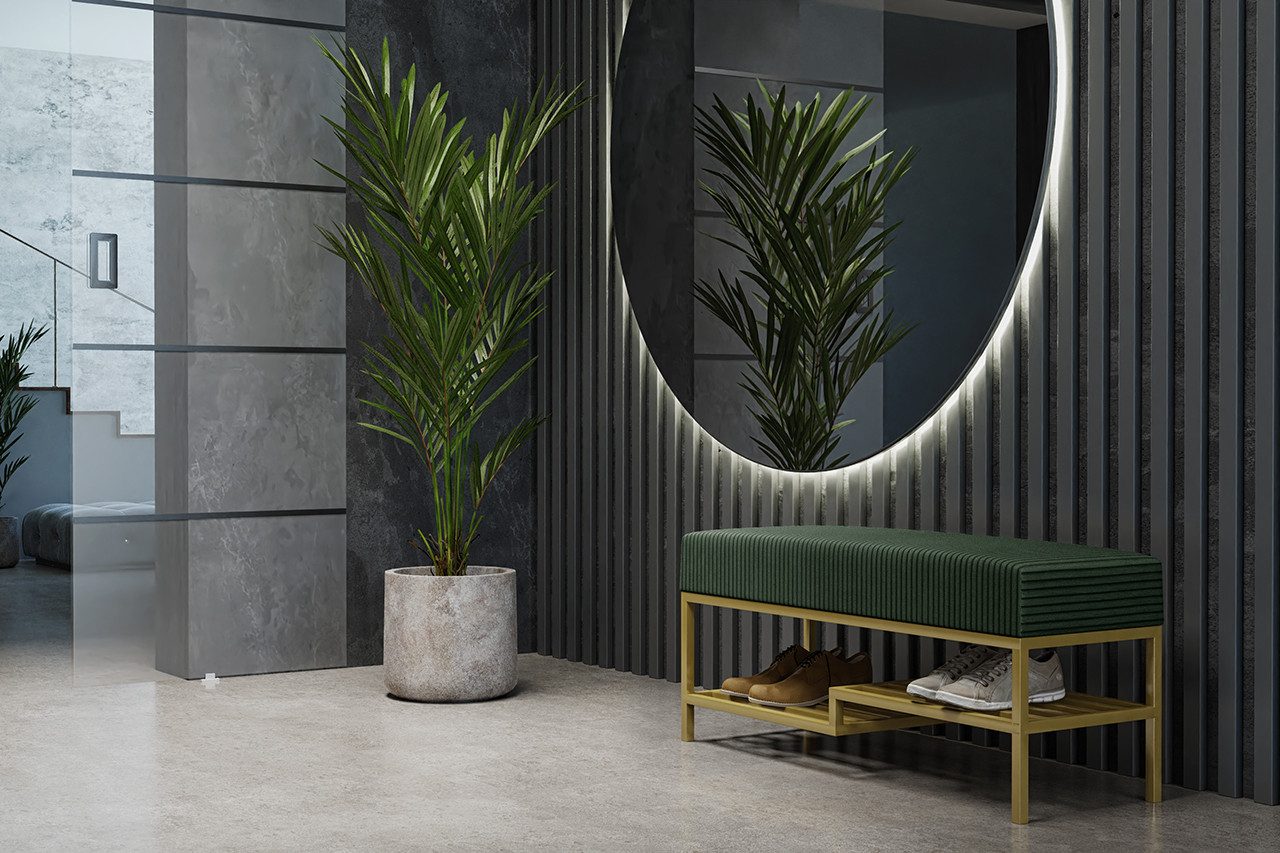 Design Möbel Sitzbank Sitzbank LOFT DESIGN 100 Gepolsterte Bank mit Ablage, Industrial Stil