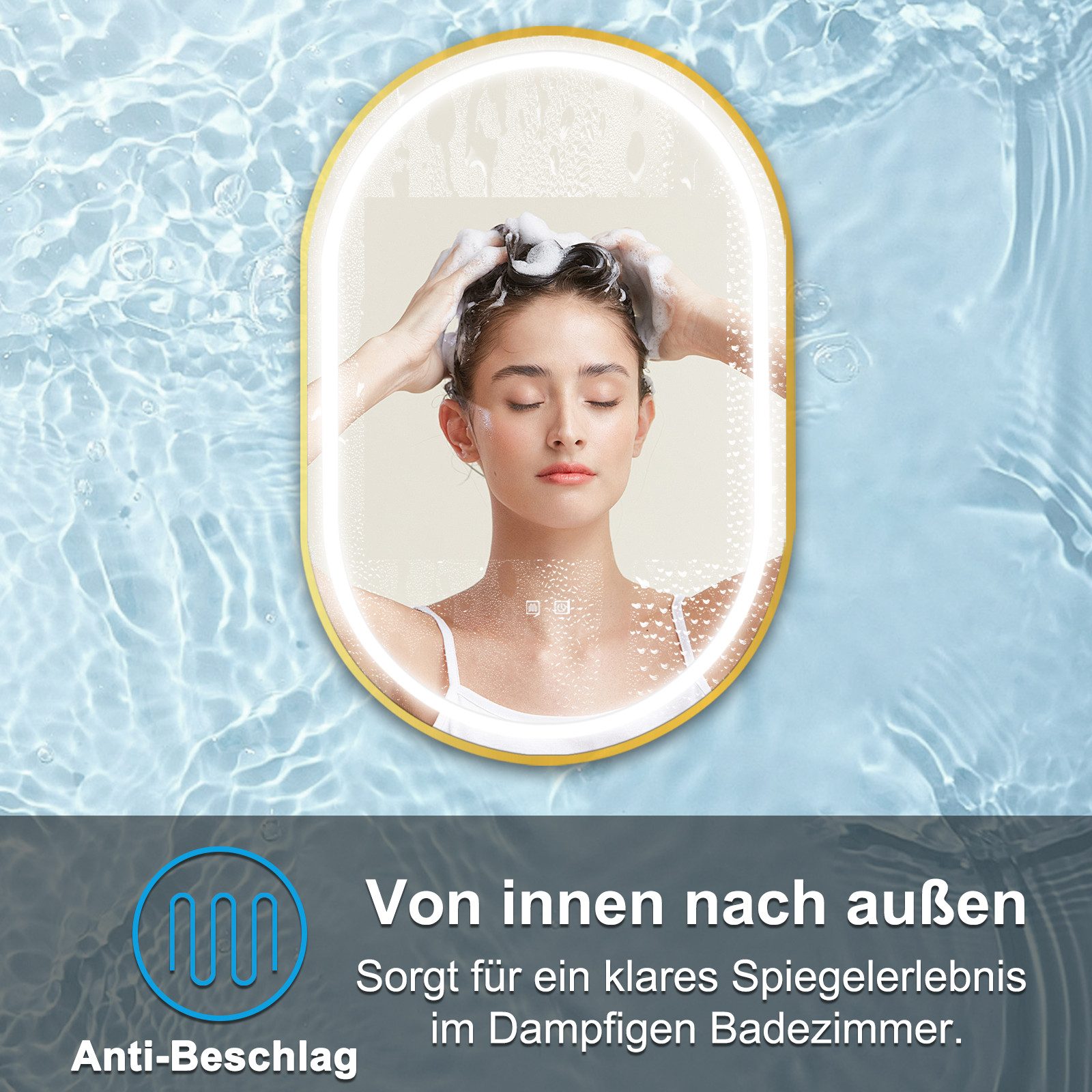 MODFU Wandspiegel LED Badspiegel mit Anti-Beschlag-Funktion günstig online kaufen
