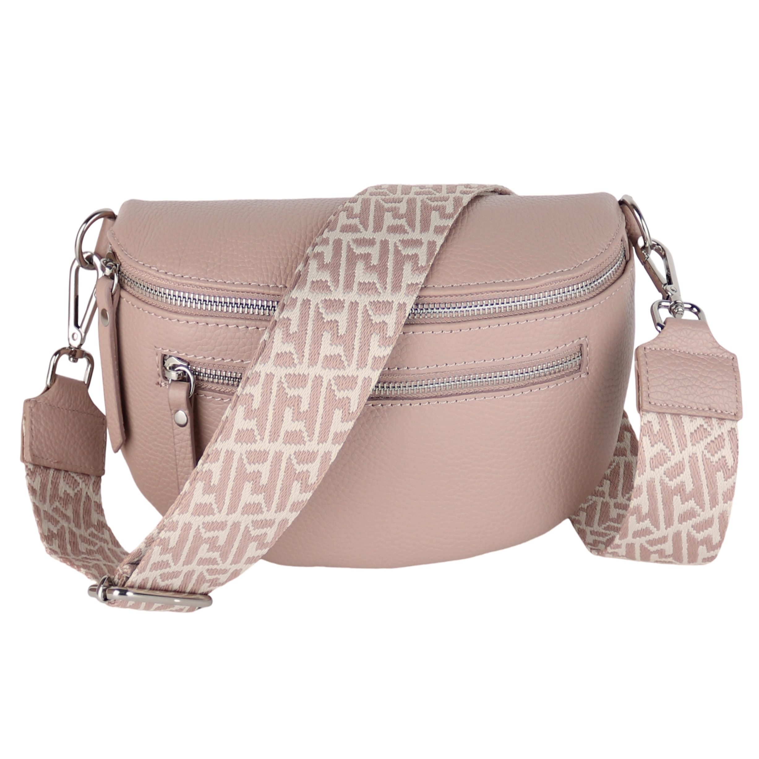 Bauchtasche Damen, Echtleder, Leder, Made in Italy, Umhängetasche, Brusttasche