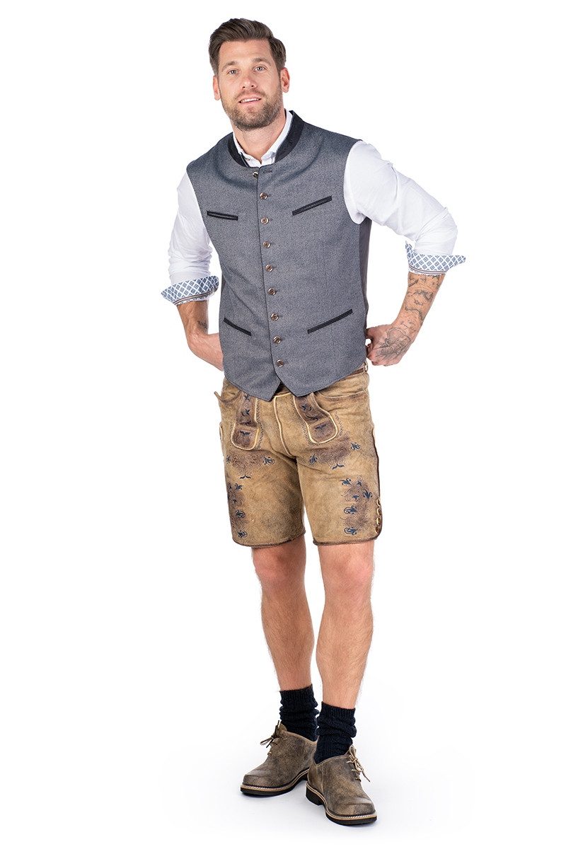 Gebr. Weis menswear Trachtenweste Trachtenweste - BODENSEE - mittelgrau