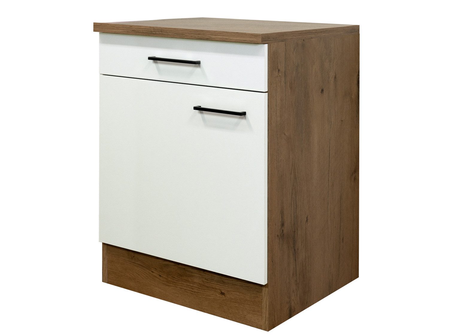 Flex-Well Unterschrank Küchenunterschrank - 60 cm breit - Magnolia Matt Lancelot Oak – Vintea
