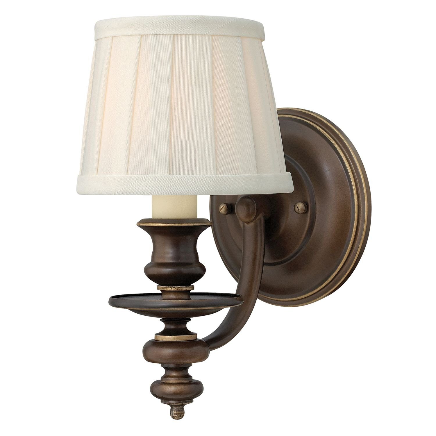 E14 Bronze ohne Leuchtmittel, Wandlampe ANABELL Licht-Erlebnisse Beleuchtung Stoff Metall Creme 2, Wandleuchte Modern
