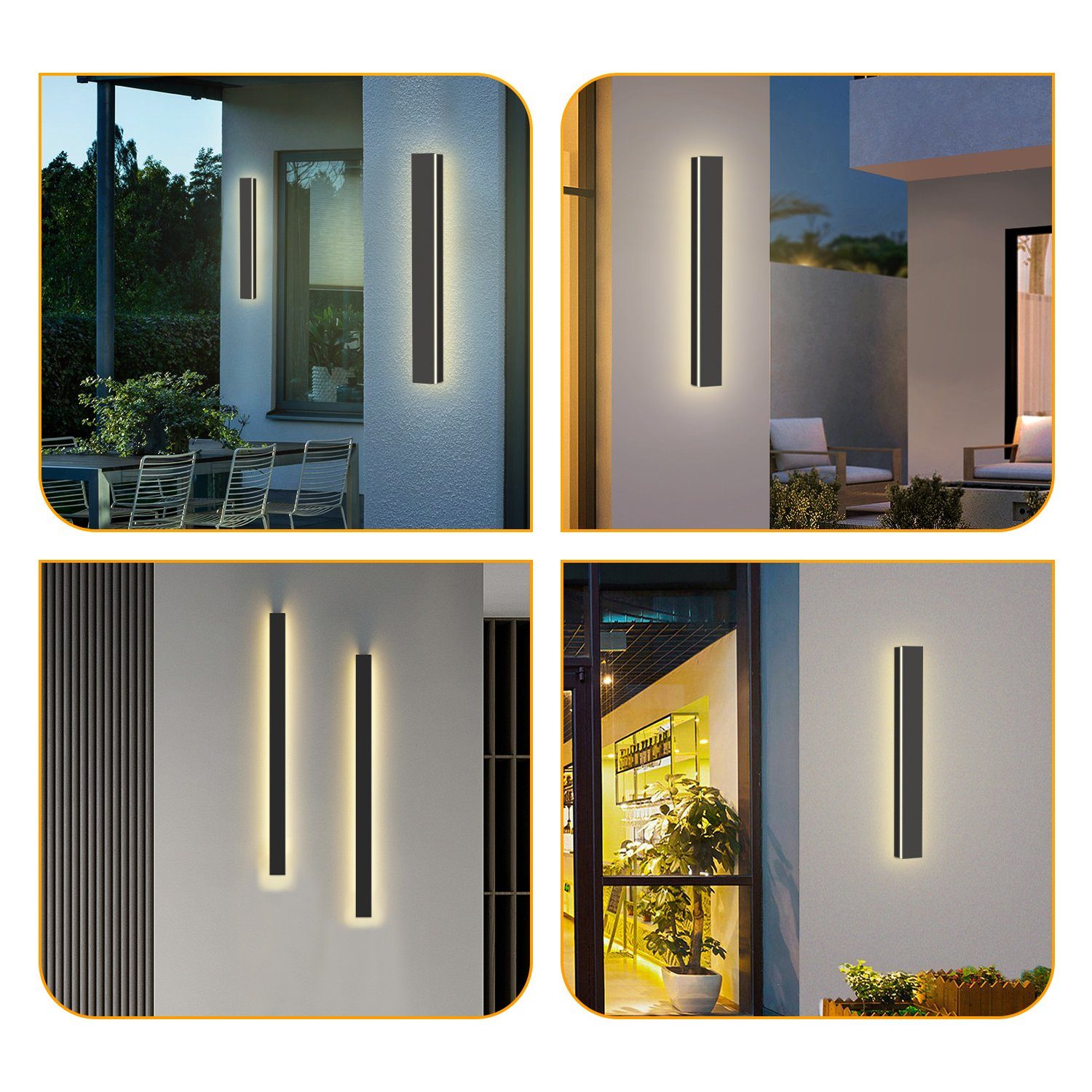 Schwarz Innen, Außen Flurlampe Wohnzimmer Metal integriert, LED aus Wandleuchte LED Wandlampe fest Lichtern Lospitch