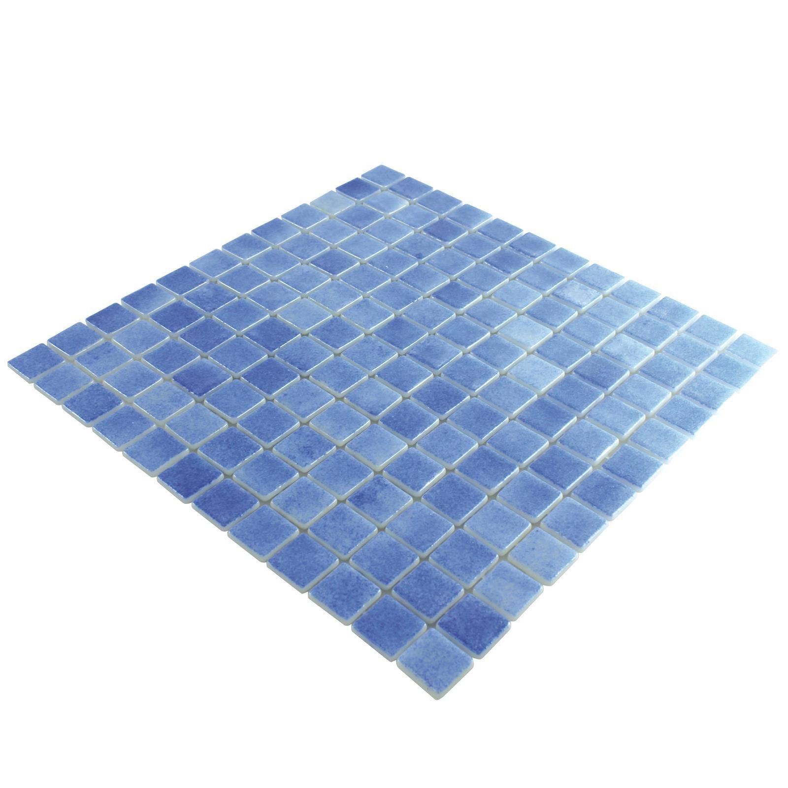 Mosafil Mosaikfliesen Glas Schwimmbad Pool Mosaik Antonio, Glas 31.600x31.600, himmelblau, Rutschfest