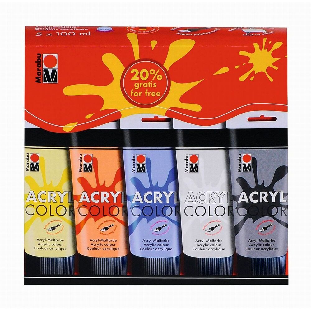 Marabu Acrylfarbe Marabu Acryl Color Set 5x100ml sortiert