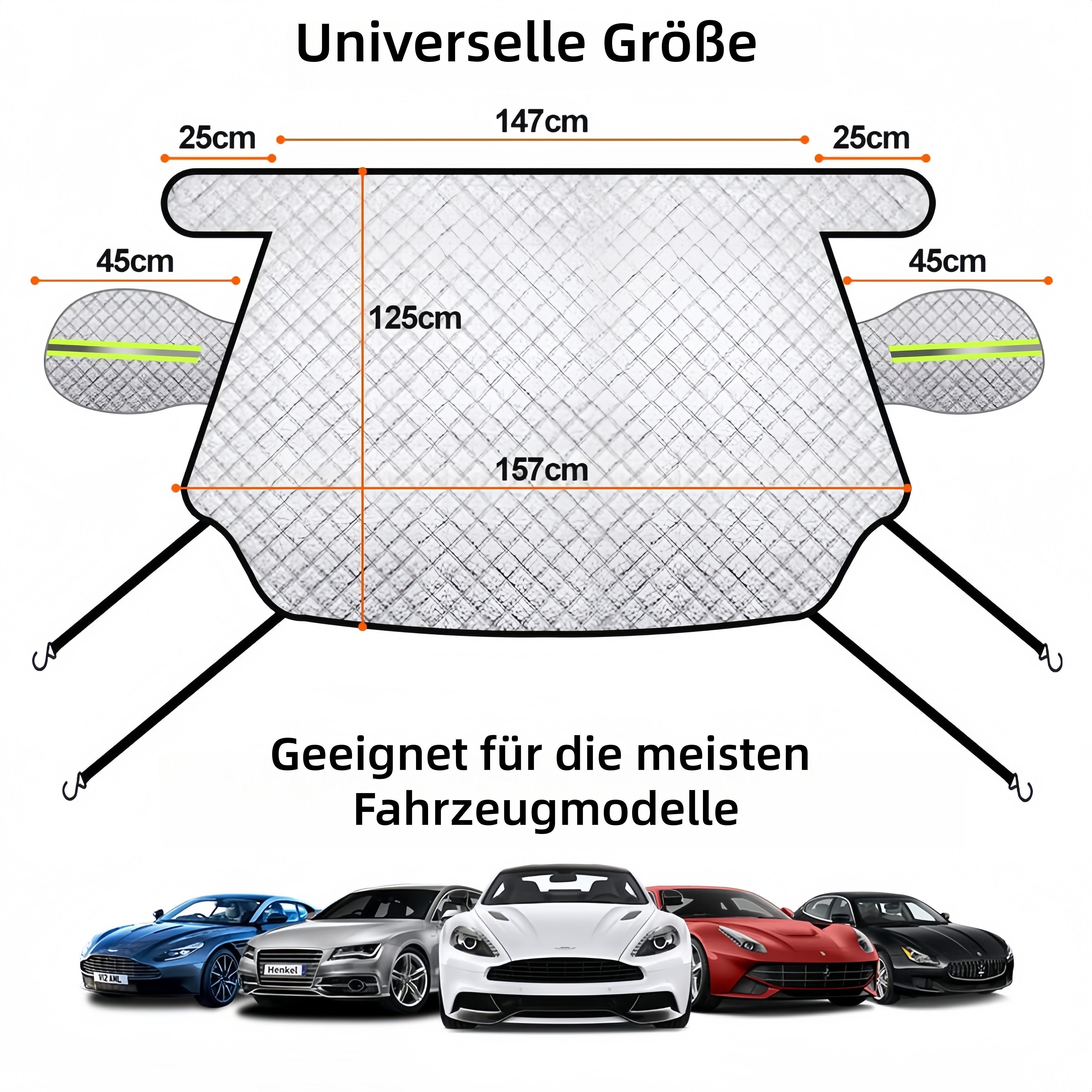 FOUORTUNATE-BEE Autoplane Sonnenschutz Windschutzscheibenabdeckung für den Sommer (1-St), Autoscheibenabdeckung gegen UV-Strahlung, Hitze und Staub