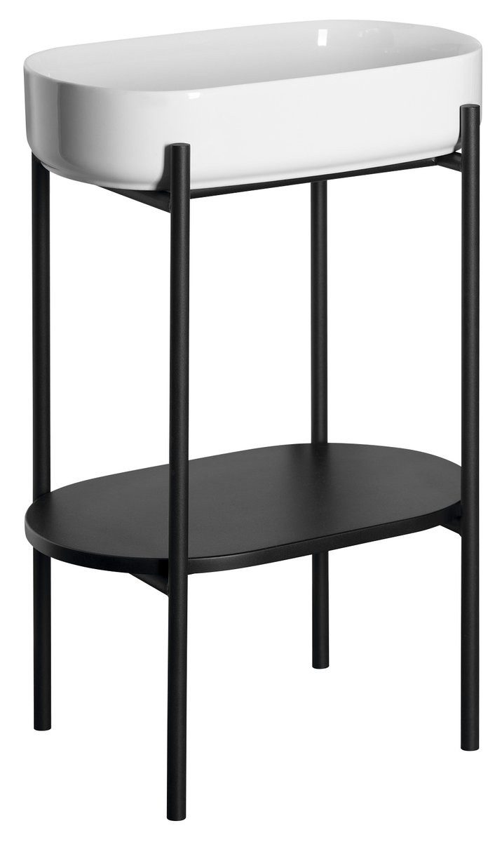 Sapho Waschbeckenunterschrank PUNO Sockel mit Waschbecken 550x860x360mm, Schwarz Sapho-SKA570-2-01-SET